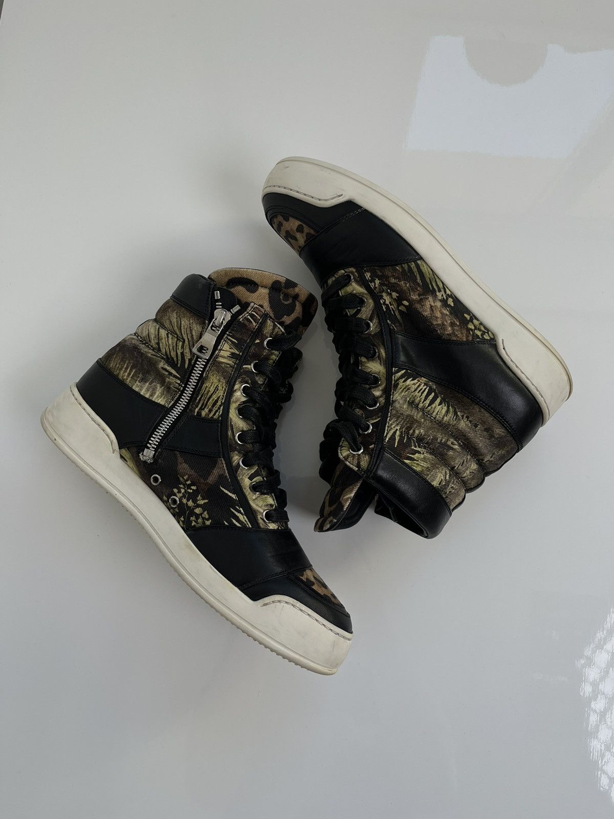 Balmain Balmain Basket Safari Cuir Hi-Top Sneakers Size US 8 / IT 38 - 3 Thumbnail