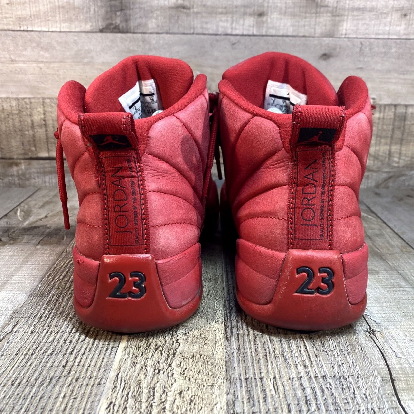 Jordan Brand Nike Air Jordan 12 XII Retro Gym Red 2018 Size 8 130690-601 Men Basketball Shoes Suede Outsole 12 Retro Size US 8 / EU 41 - 5 Thumbnail