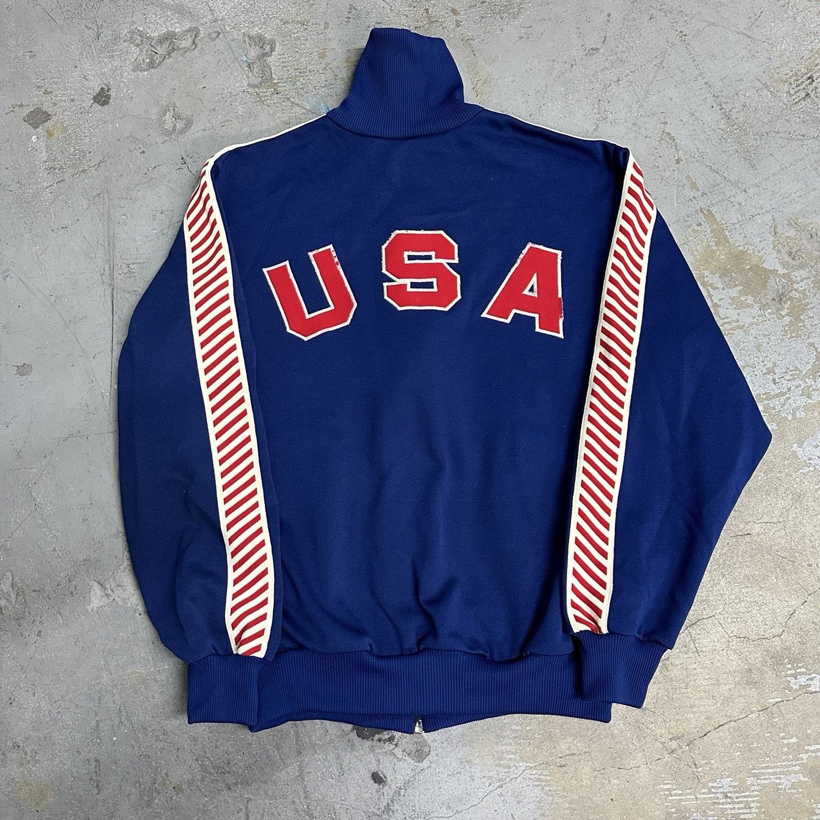 Descente × Vintage Vintage 70s 80s Descente Team USA Volleyball Track Jacket Size US L / EU 52-54 / 3 - 4 Thumbnail