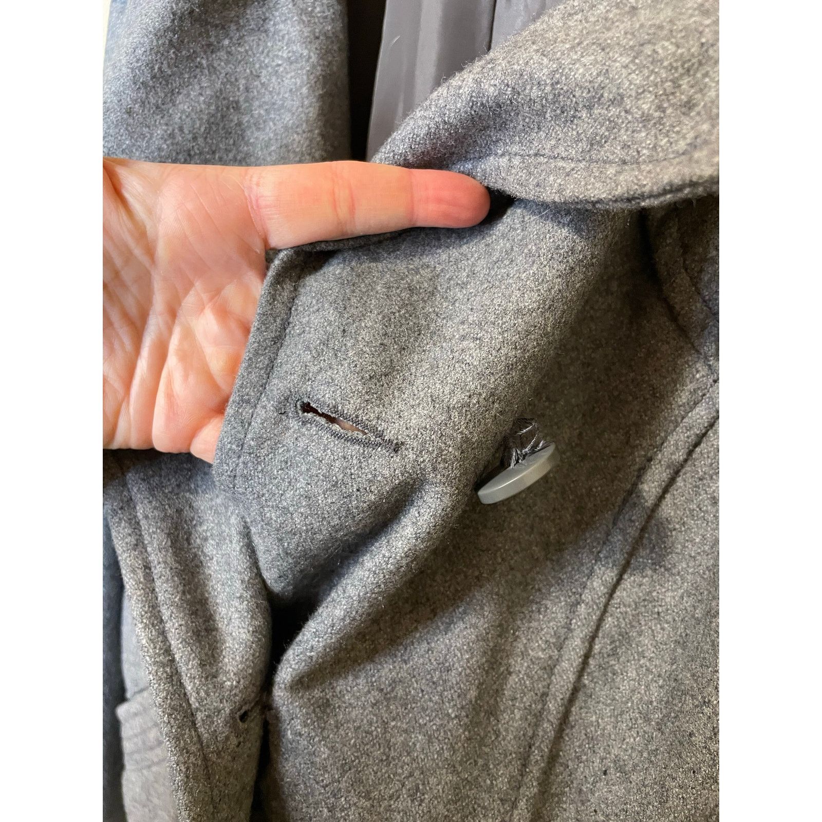 Other ONLY Slender Wool Winter Jacket Peacoat Heather Gray Y2K XL Size XL / US 12-14 / IT 48-50 - 3 Thumbnail