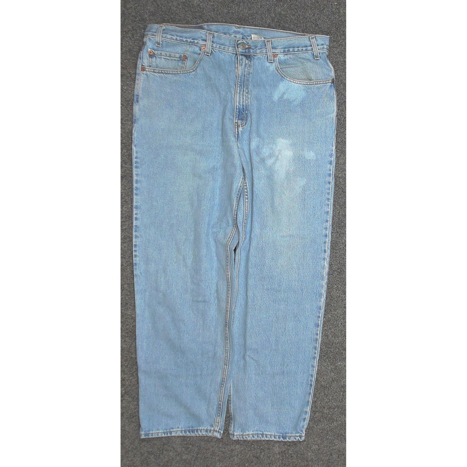 Levi's 2001 Levis 550 Light Wash Thrashed Baggy Jeans 38x30 Size US 38 / EU 54 - 3 Thumbnail
