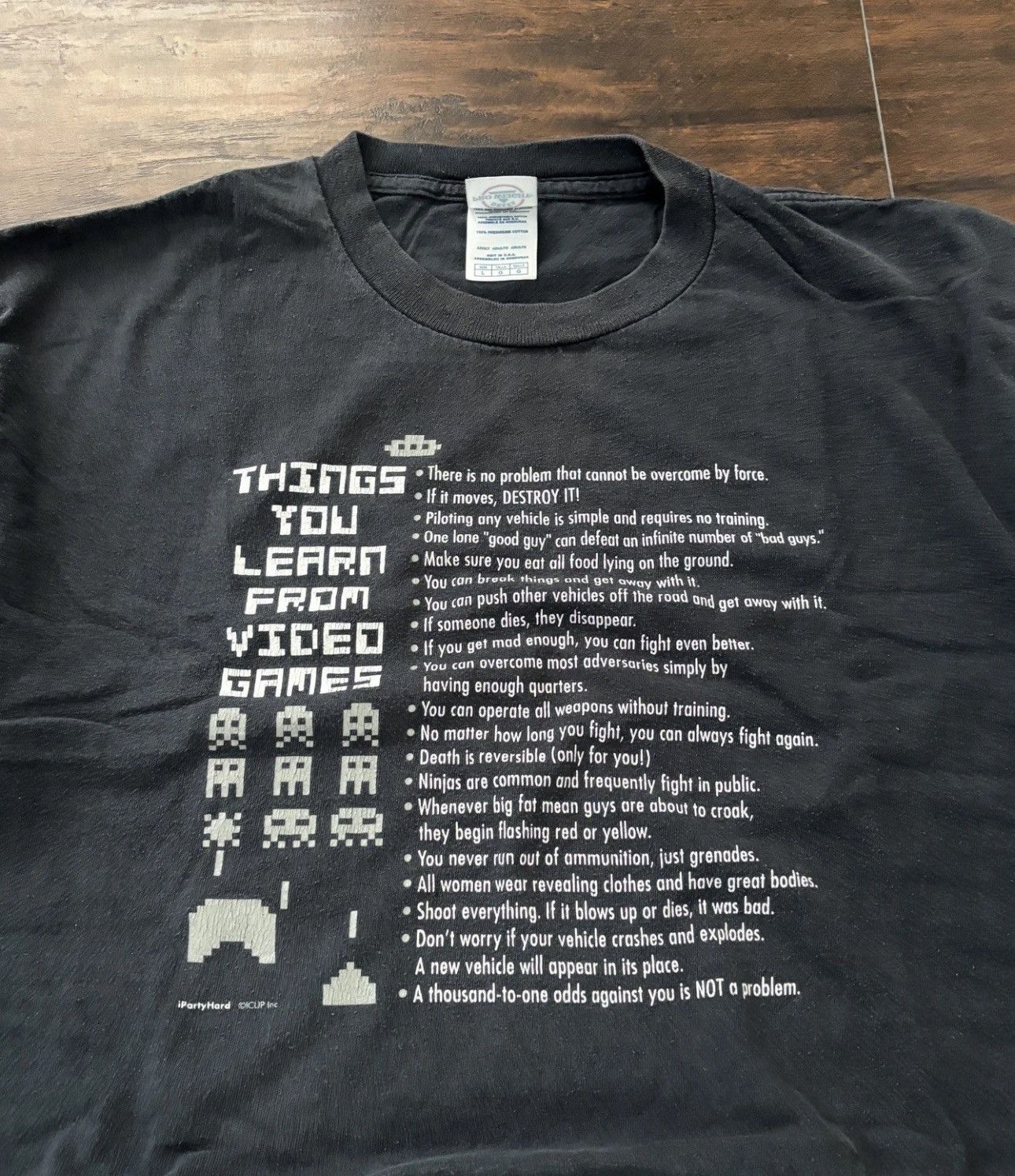 Nintendo Vintage Things You Learn From Videogames Faded Black Size US L / EU 52-54 / 3 - 2 Thumbnail