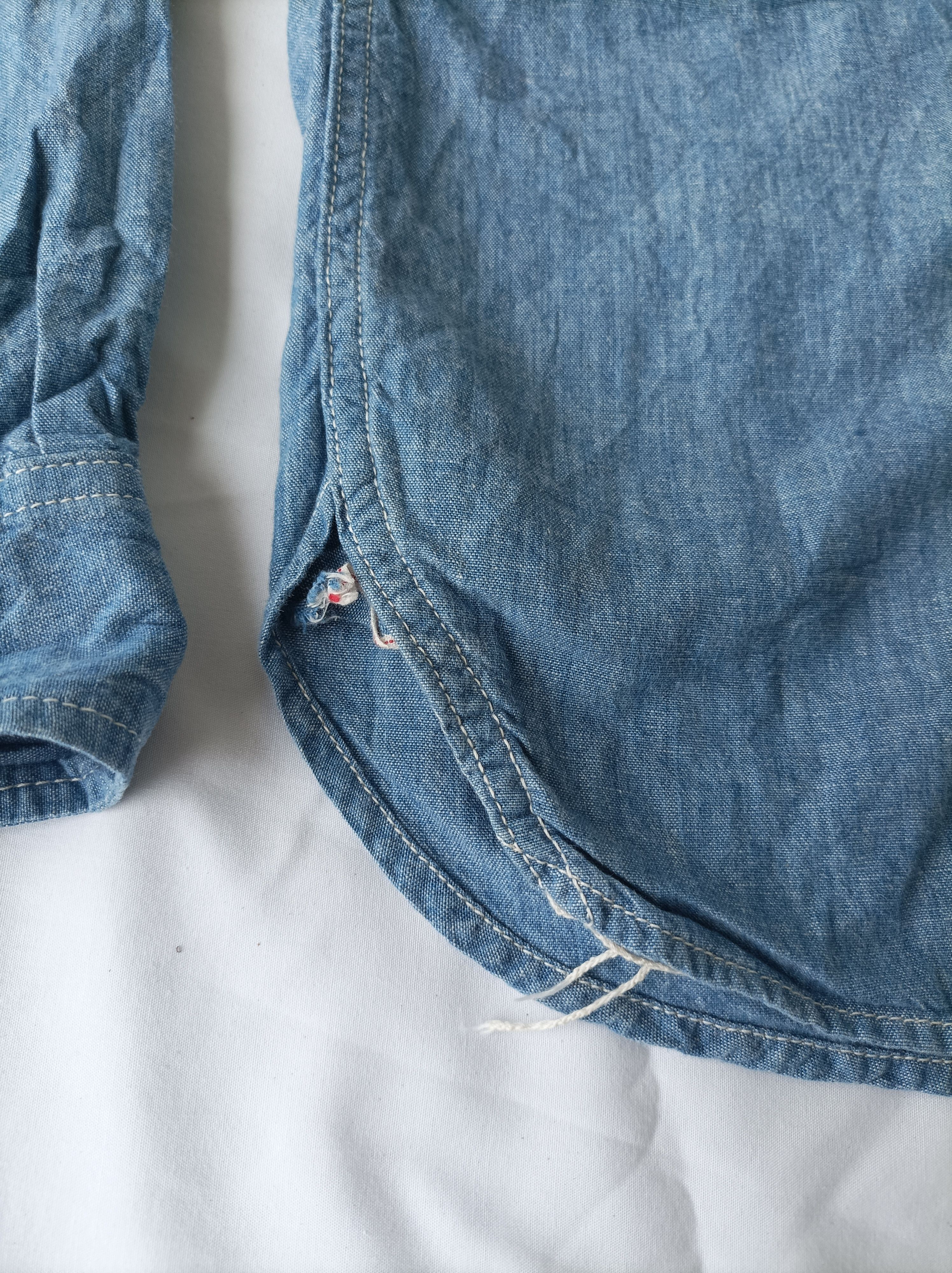 FOB Factory (S345) FOB Studio Ecru Chambray Work Shirt S Size S / US 4 / IT 40 - 7 Thumbnail