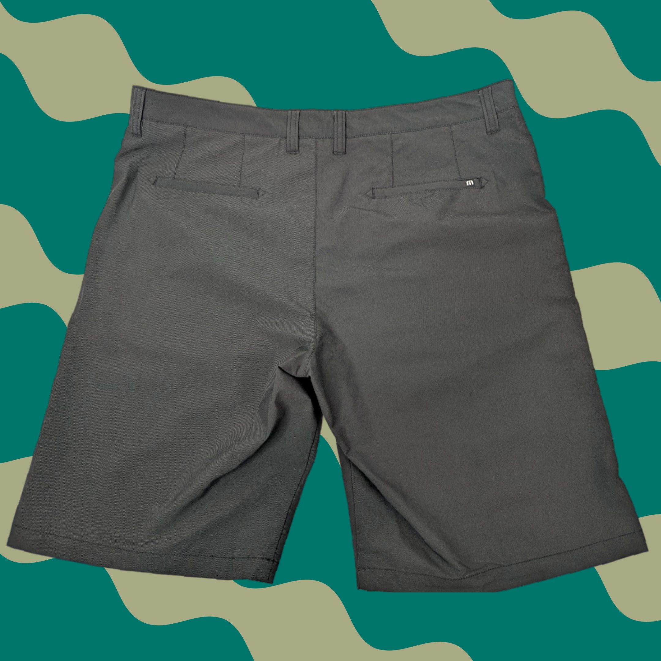 TravisMathew Travis Mathew Dark Grey Flat Front Performance Golf Mens Shorts 38 Nylon 72126 Size US 38 / EU 54 - 1 Thumbnail