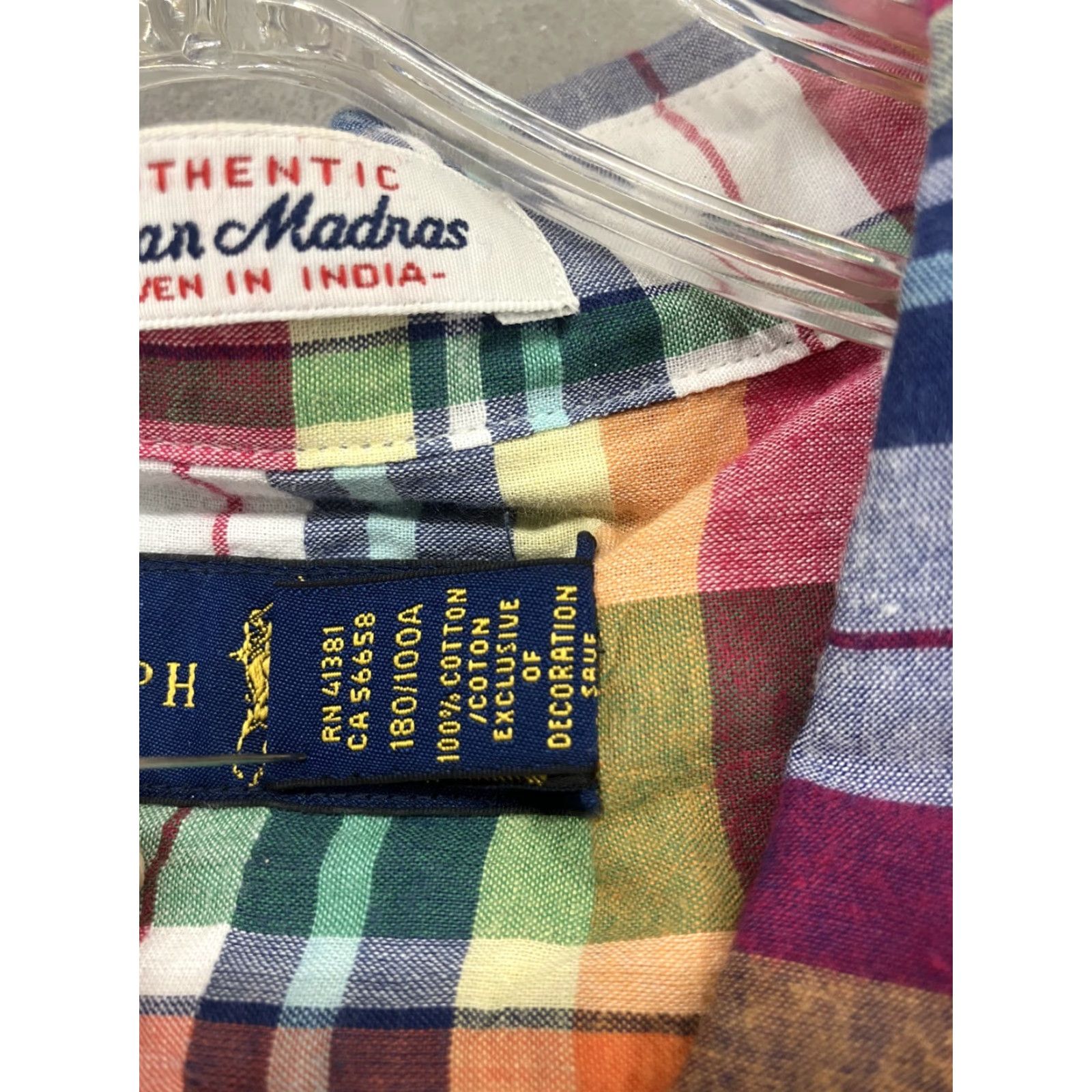 Ralph Lauren Ralph Lauren Mens Short Sleeve Plaid Button-Up Shirt Multi Color 2000s Classic Casual Regular Fit Size US 33 - 4 Thumbnail