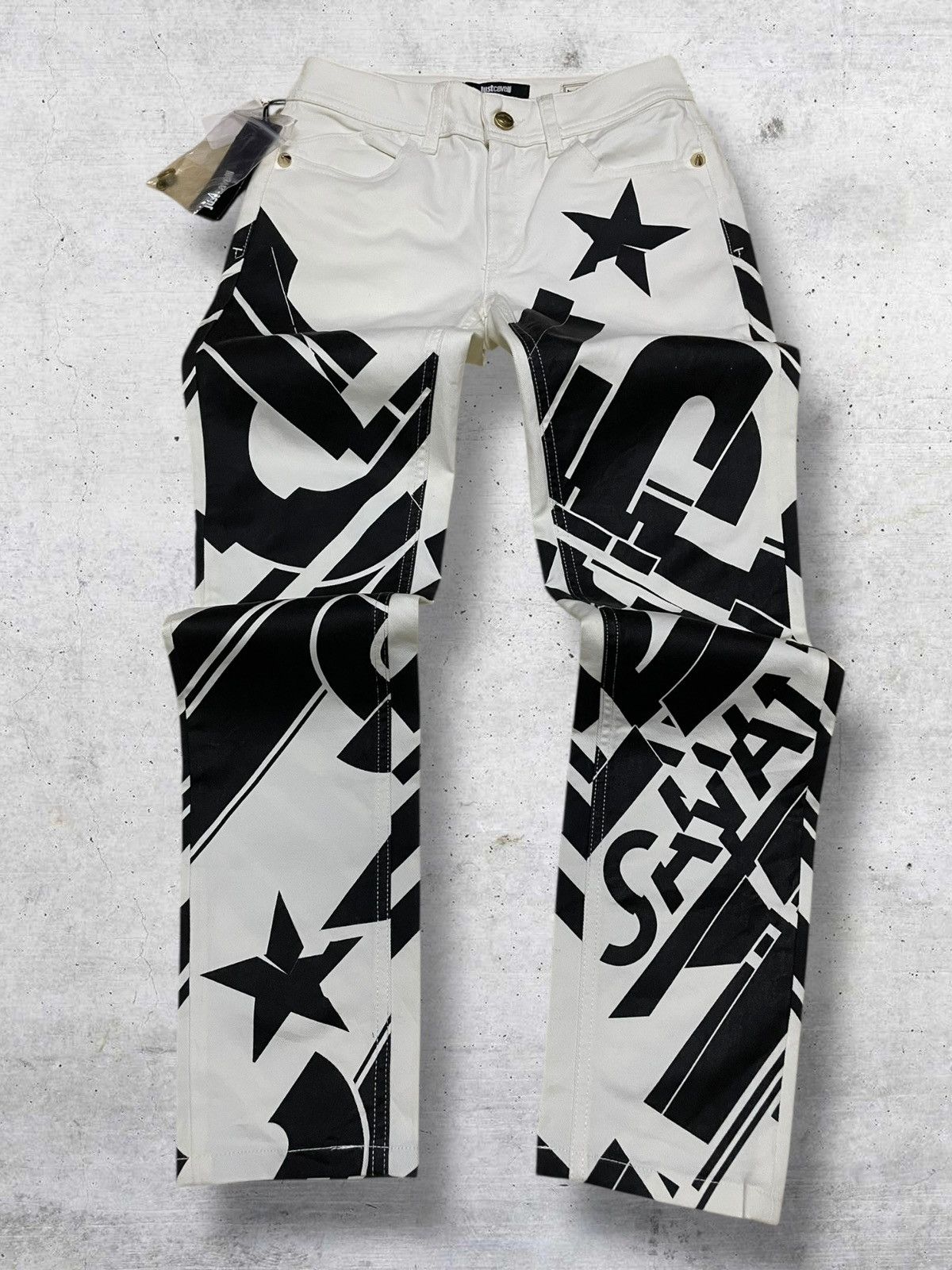 Just Cavalli DESIGNER JUST CAVALLI ICONIC FULLPRINT DESIGN ARCHIVE DENIM Size 24" / US 00 / IT 34 - 1 Thumbnail