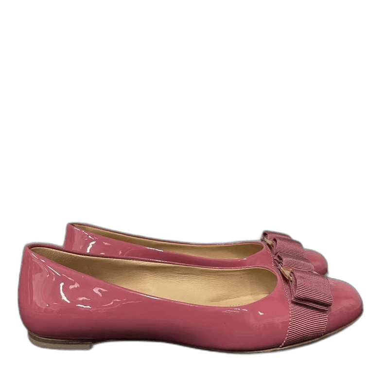 Salvatore Ferragamo Ferragamo Pink Ballerina Flats with Bow-yf Size US 7 / IT 37 - 1 Thumbnail