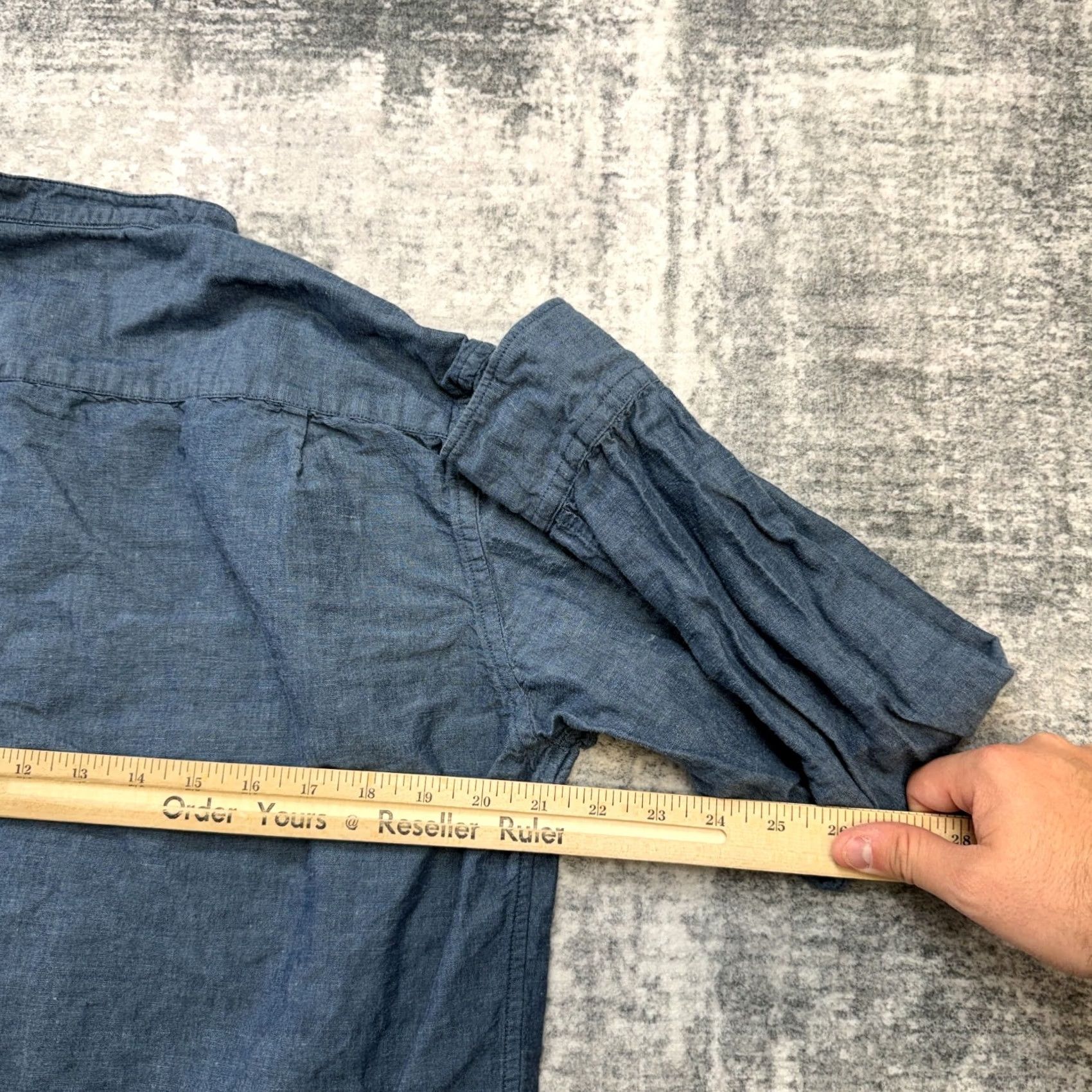 Uniqlo Uniqlo Shirt Mens Medium Blue Linen Cotton Band Collar Button Up Preppy Casual Size US M / EU 48-50 / 2 - 7 Thumbnail