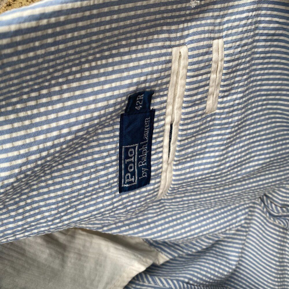 Polo Ralph Lauren Polo Soft Modern Fit Seersucker Jacket Polo Ralph Lauren St Size 44R - 8 Thumbnail