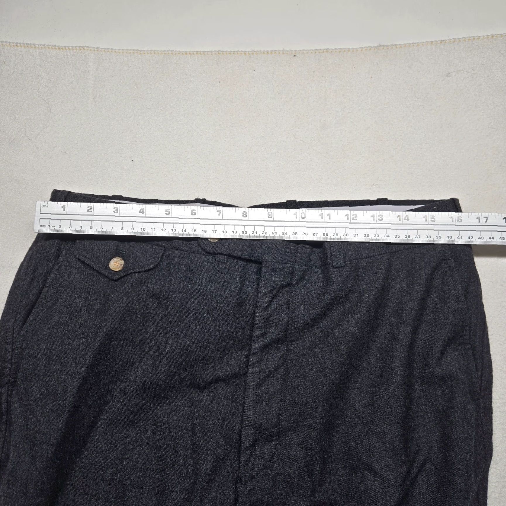Vintage Woodmere Gray Wool Blend Flat Front Dress Pants 36R Casual Mens Size US 36 / EU 52 - 5 Thumbnail