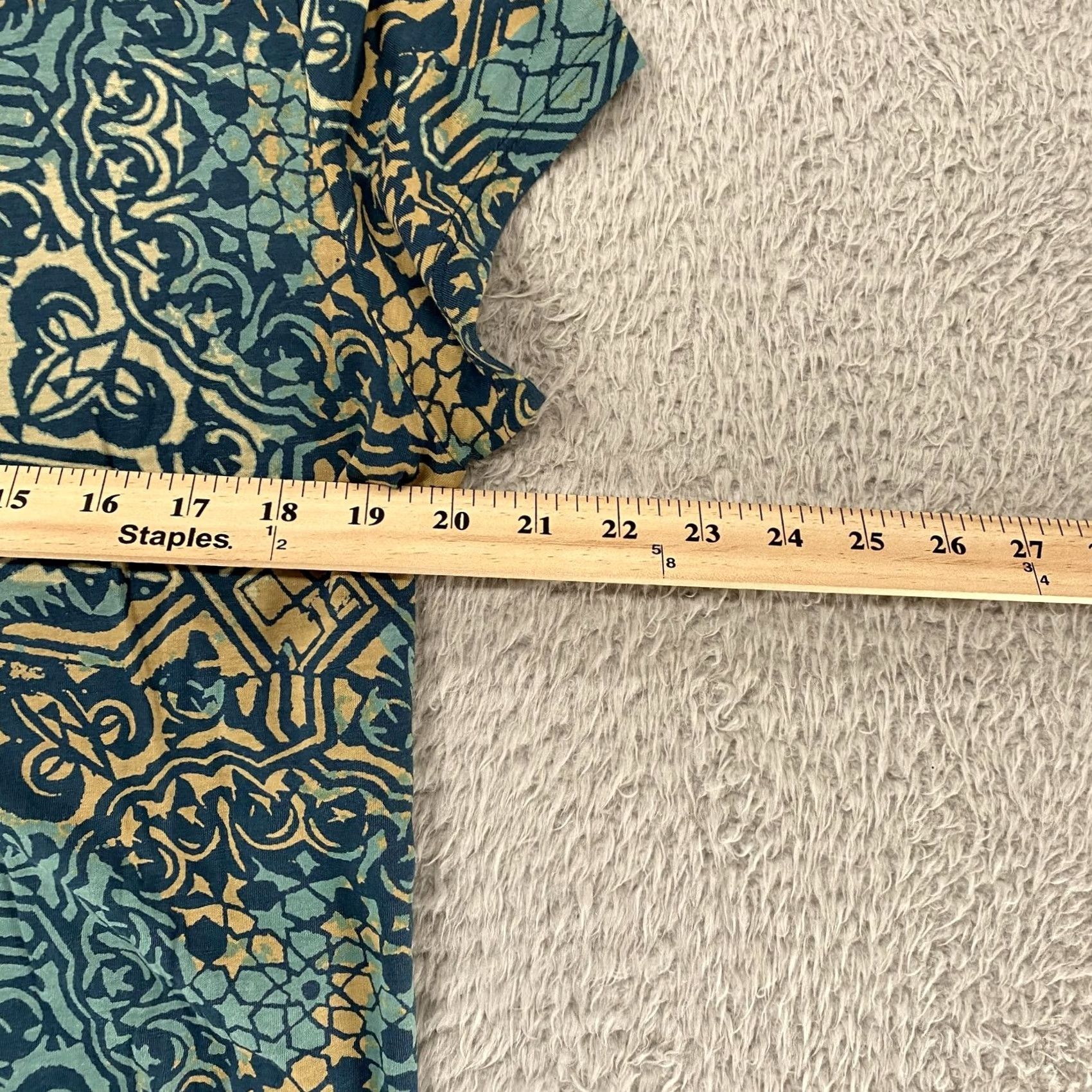 Vintage Peruvian Connection Maxi Dress Womens XL Blue Tile Stretch Jersey Mosaic Pima Size XL / US 12-14 / IT 48-50 - 6 Thumbnail