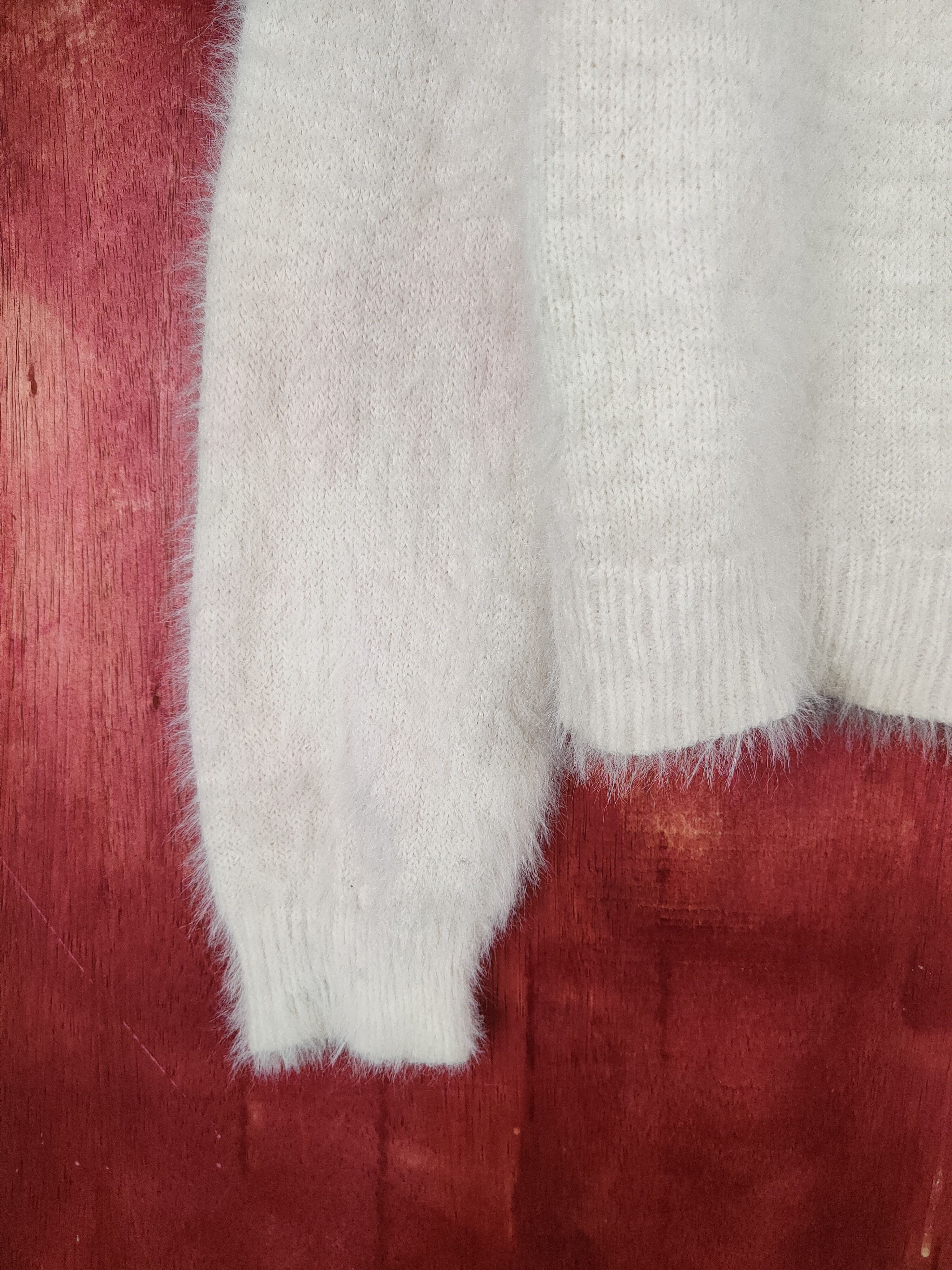 Homespun Knitwear Jayro Motomachi Ivory Shag Shaggy Fur Mohair Knitwear #S2072 Size M / US 6-8 / IT 42-44 - 5 Thumbnail