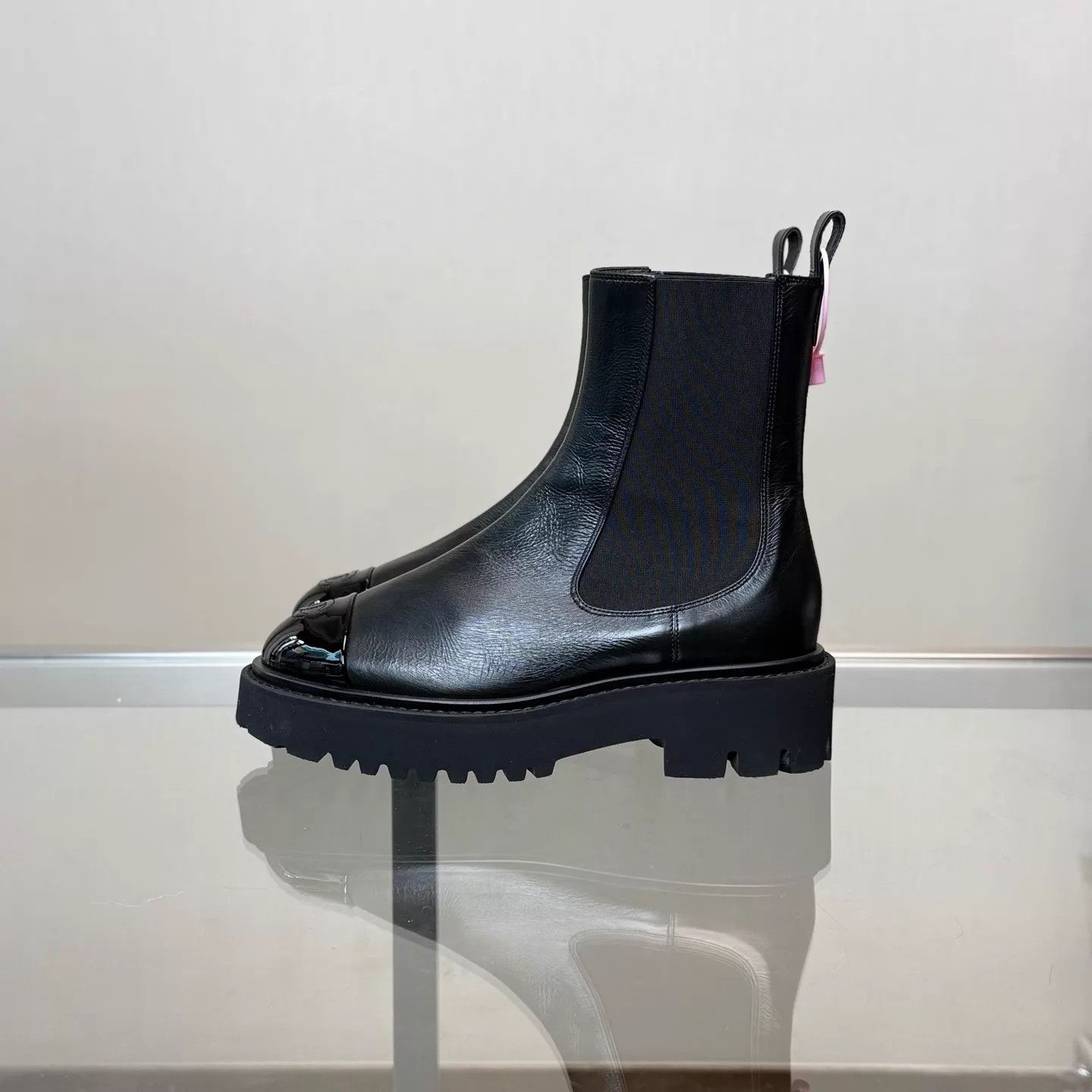 Chanel CHANEL Black Double C Round Toe Chelsea Boots 37 New Unworn Size US 6.5 / IT 36.5 - 2 Thumbnail