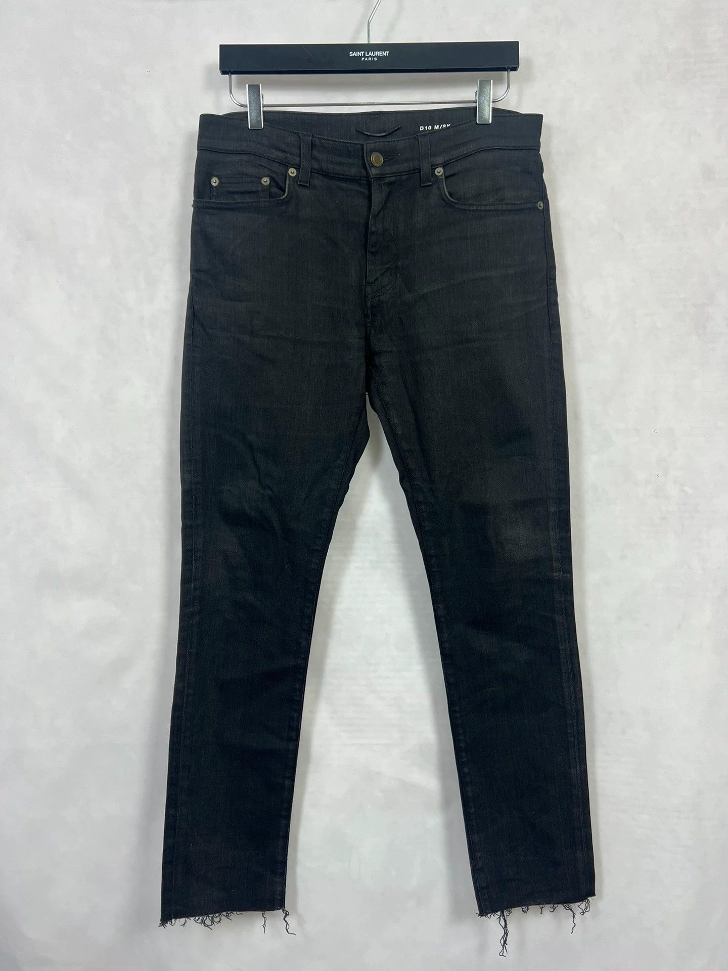 Saint Laurent Paris SLP 16fw D10 Black Frayed Tassels 31 Hedi Limited Size US 31 - 1 Thumbnail