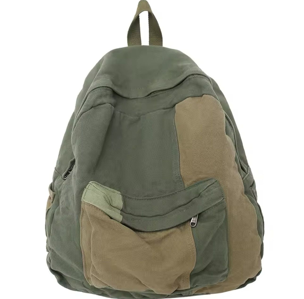 Japanese Brand Fashion patchwork canvas backpack unisex Size ONE SIZE - 3 Thumbnail