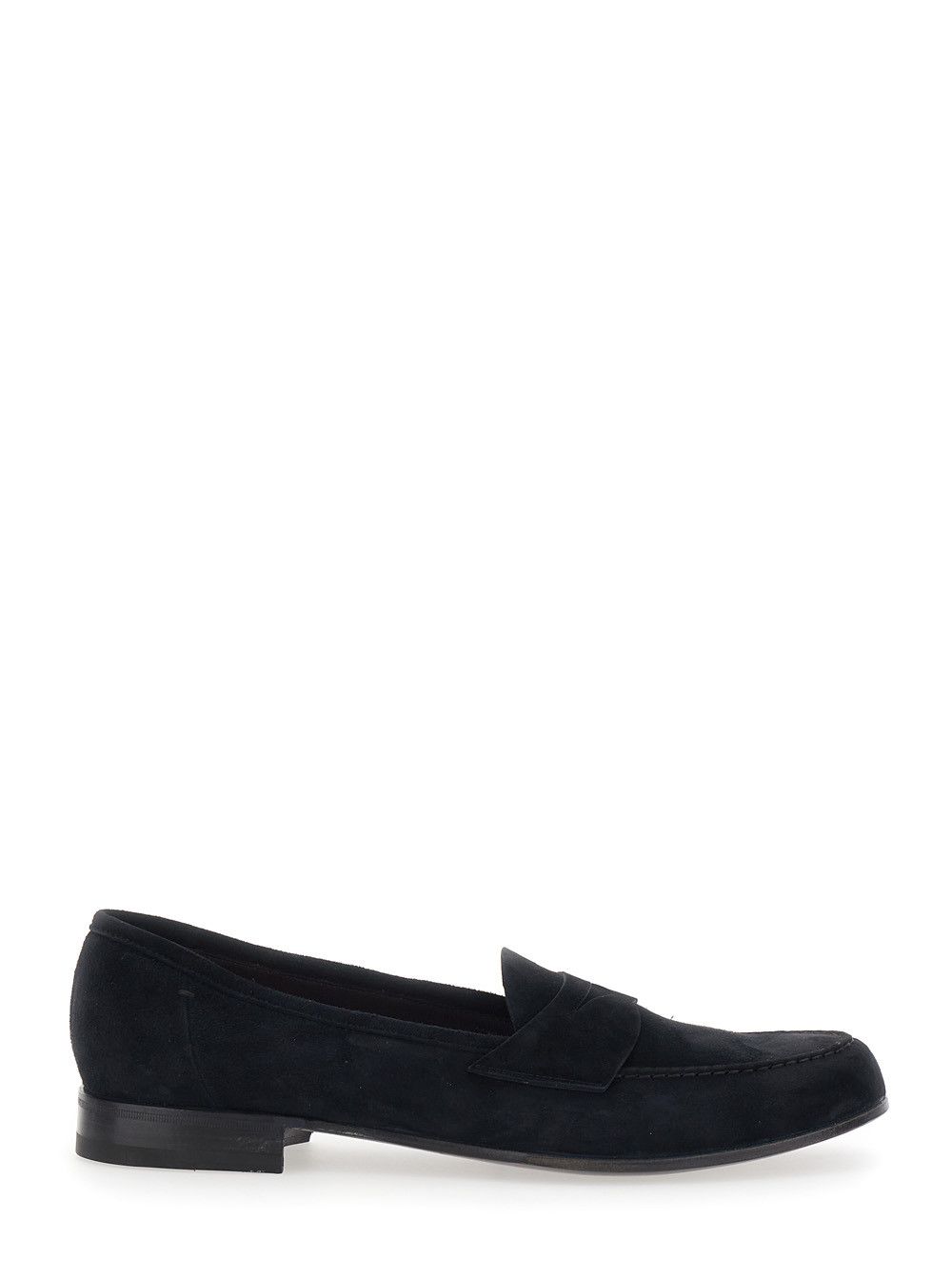 Lidfort Loafers Blue with Rounded Toe and Contrast Stitching in Suede Men Size US 11 / EU 44 - 1 Thumbnail