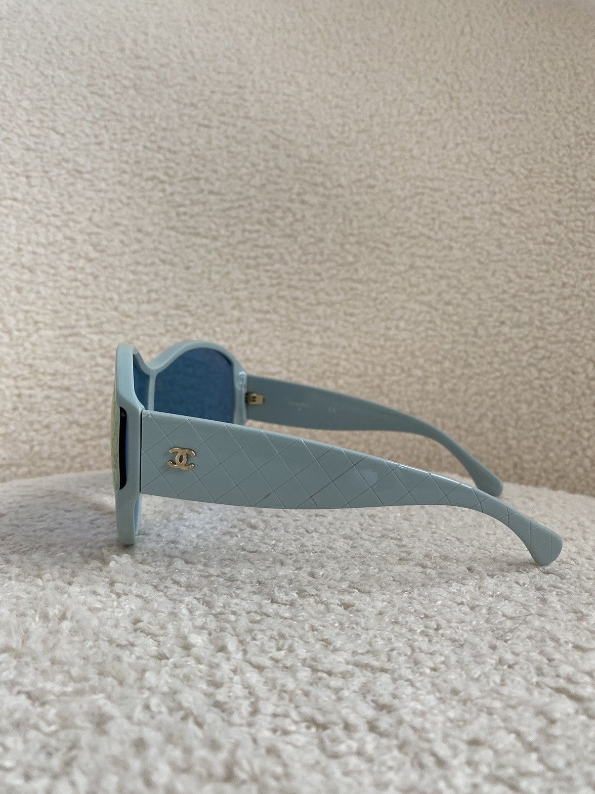 Chanel × Designer Chanel CC Ski Shield Sunglasses Turquoise Baby Blue mirror Size ONE SIZE - 4 Thumbnail