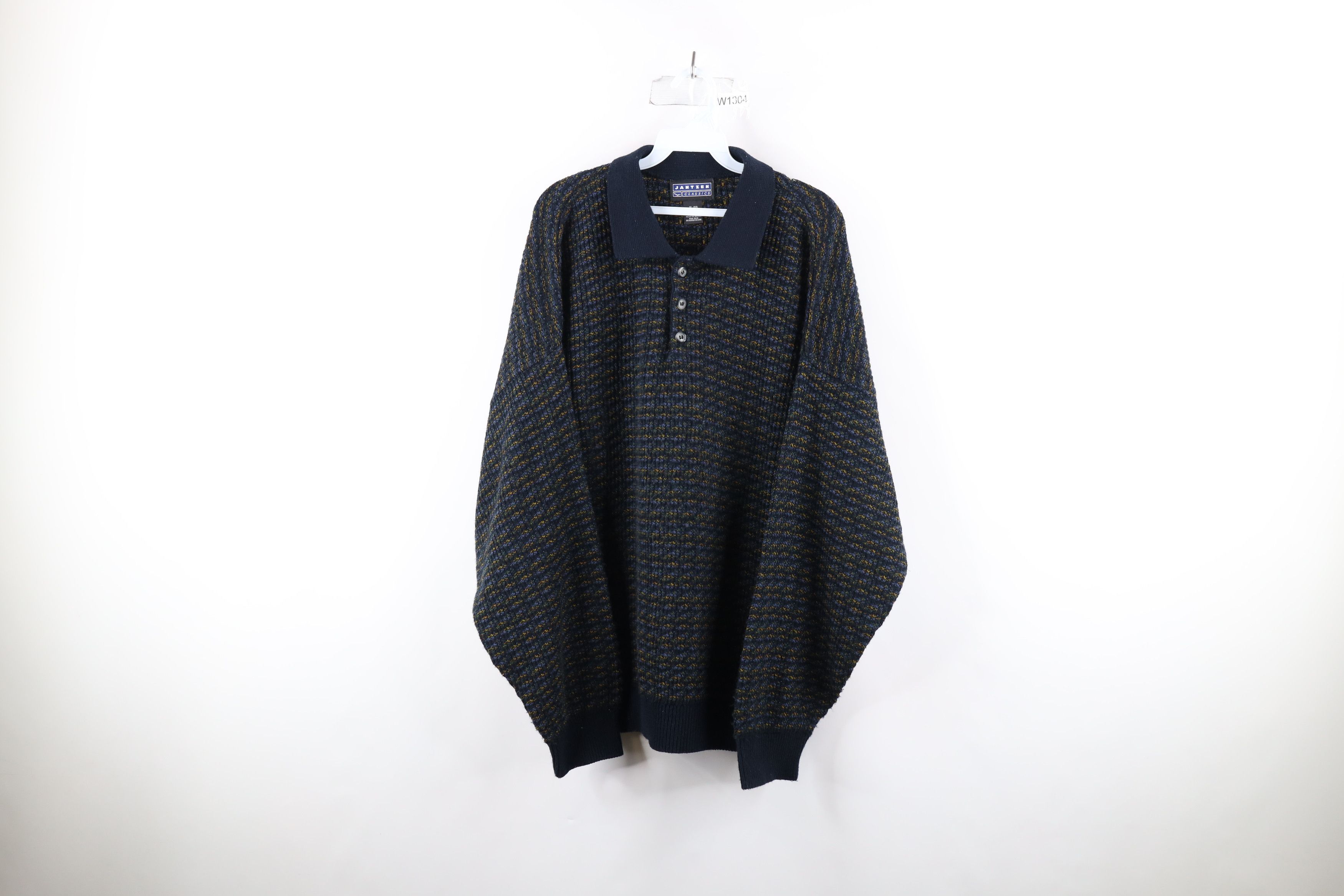 Vintage Vintage 90s Coogi Style Striped Knit Collared Sweater Size US XL / EU 56 / 4 - 1 Thumbnail