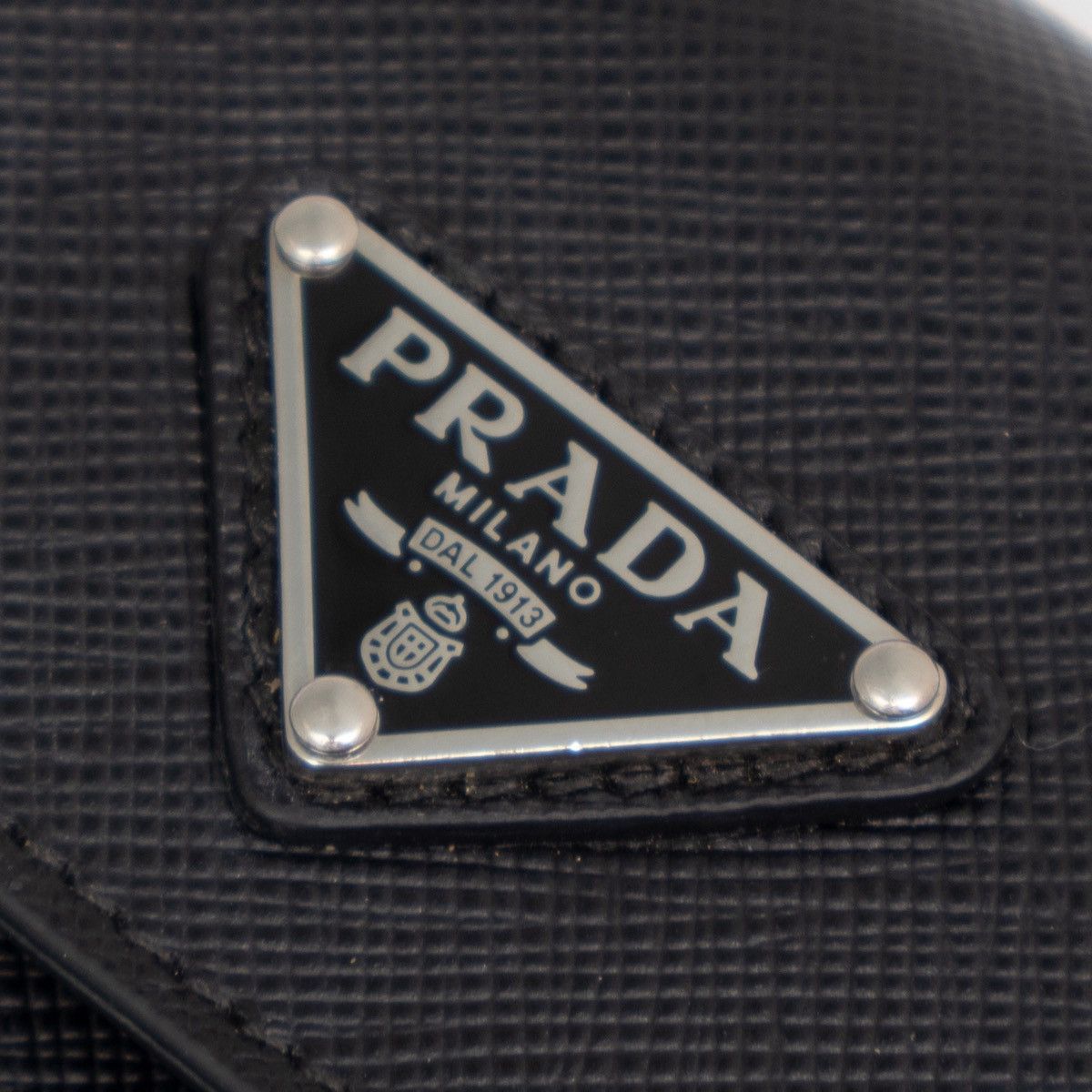Prada 1.5k.$ PRADA Black Triangle Logo Mini Bag Chain Card Case Size ONE SIZE - 9 Thumbnail