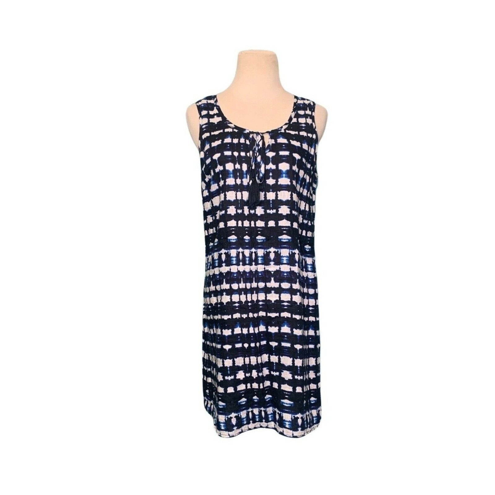 Cynthia Rowley Cynthia Rowley white blue linen sleeveless mini dress size 4 Size S / US 4 / IT 40 - 1 Thumbnail