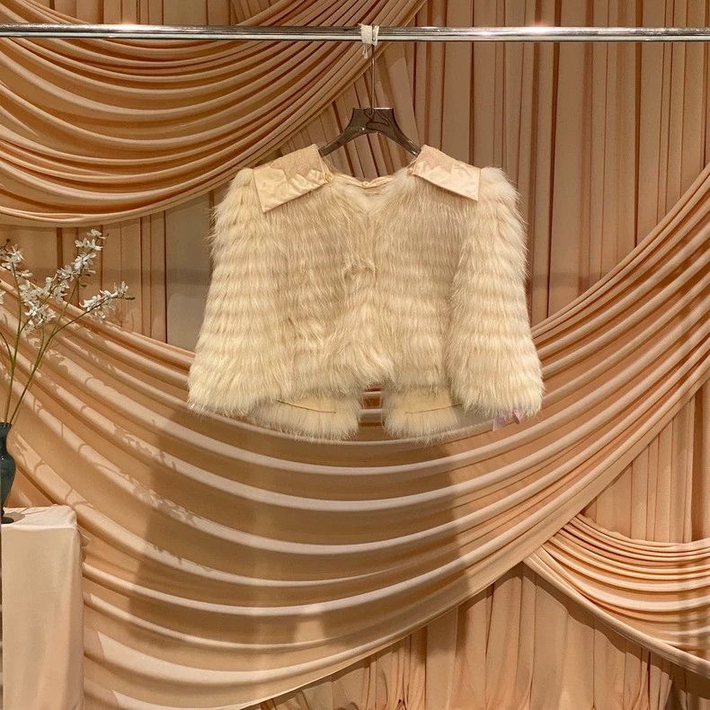 Fendi Fox Fur Collar Cape Cloak