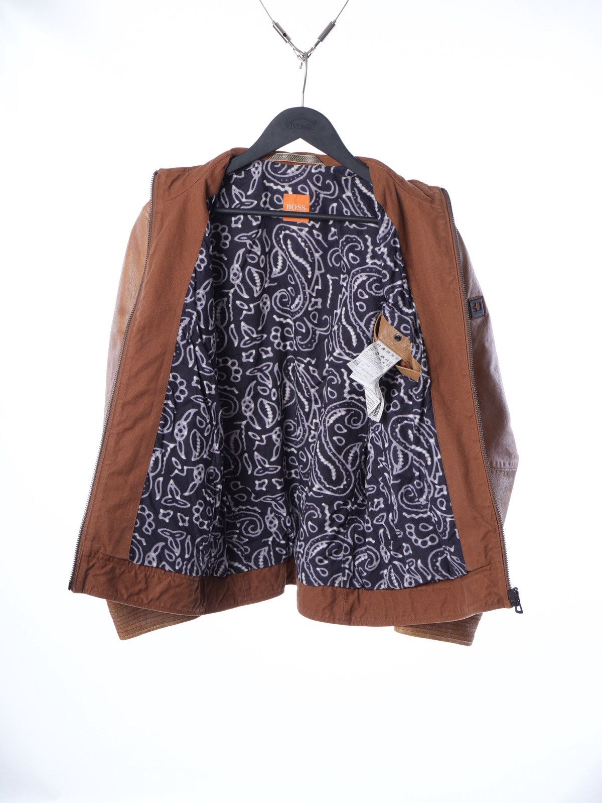 Hugo Boss Vintage Hugo Boss Orange Leather Jacket Biker 46 S Size US S / EU 44-46 / 1 - 8 Thumbnail
