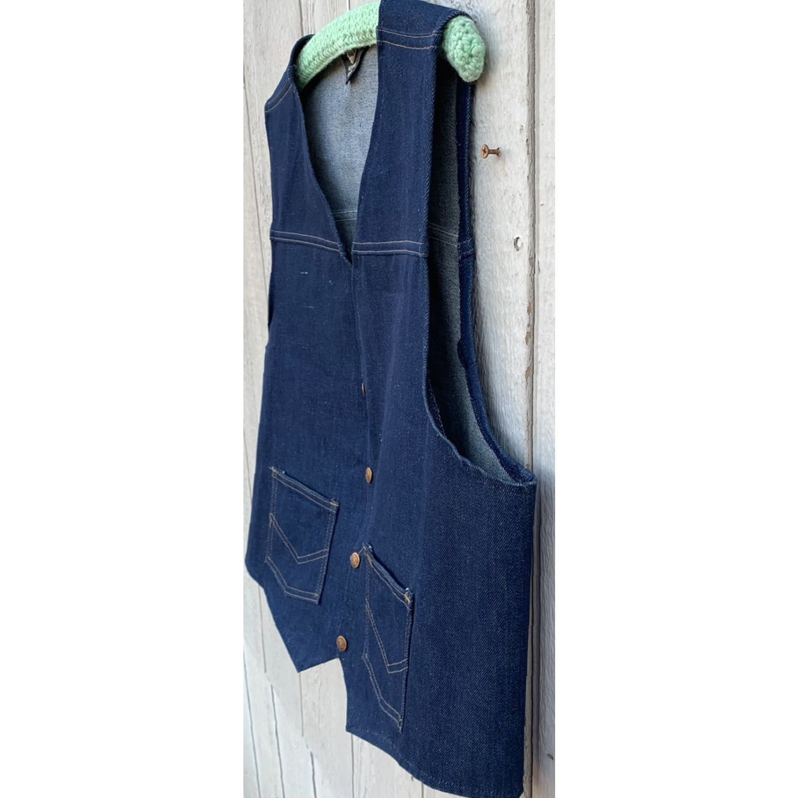 Sears VINTAGE Sears Western Wear denim vest Roebucks snap front size XL Men Vest Western blue denim snaps Pockets 80s 90s Theater? Size US XL / EU 56 / 4 - 5 Thumbnail