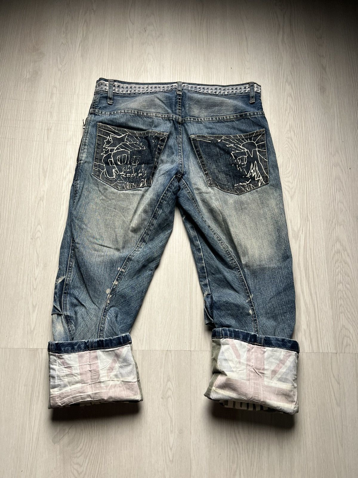 PPFM Spiral Cut PPFM Faded Distressed Jeans Size US 33 - 4 Thumbnail