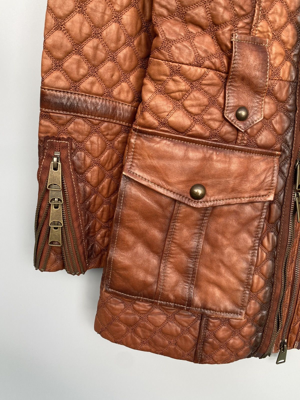 Other Don Vanquisher- Multi Zip Quilted Leather Jacket Size US S / EU 44-46 / 1 - 6 Thumbnail
