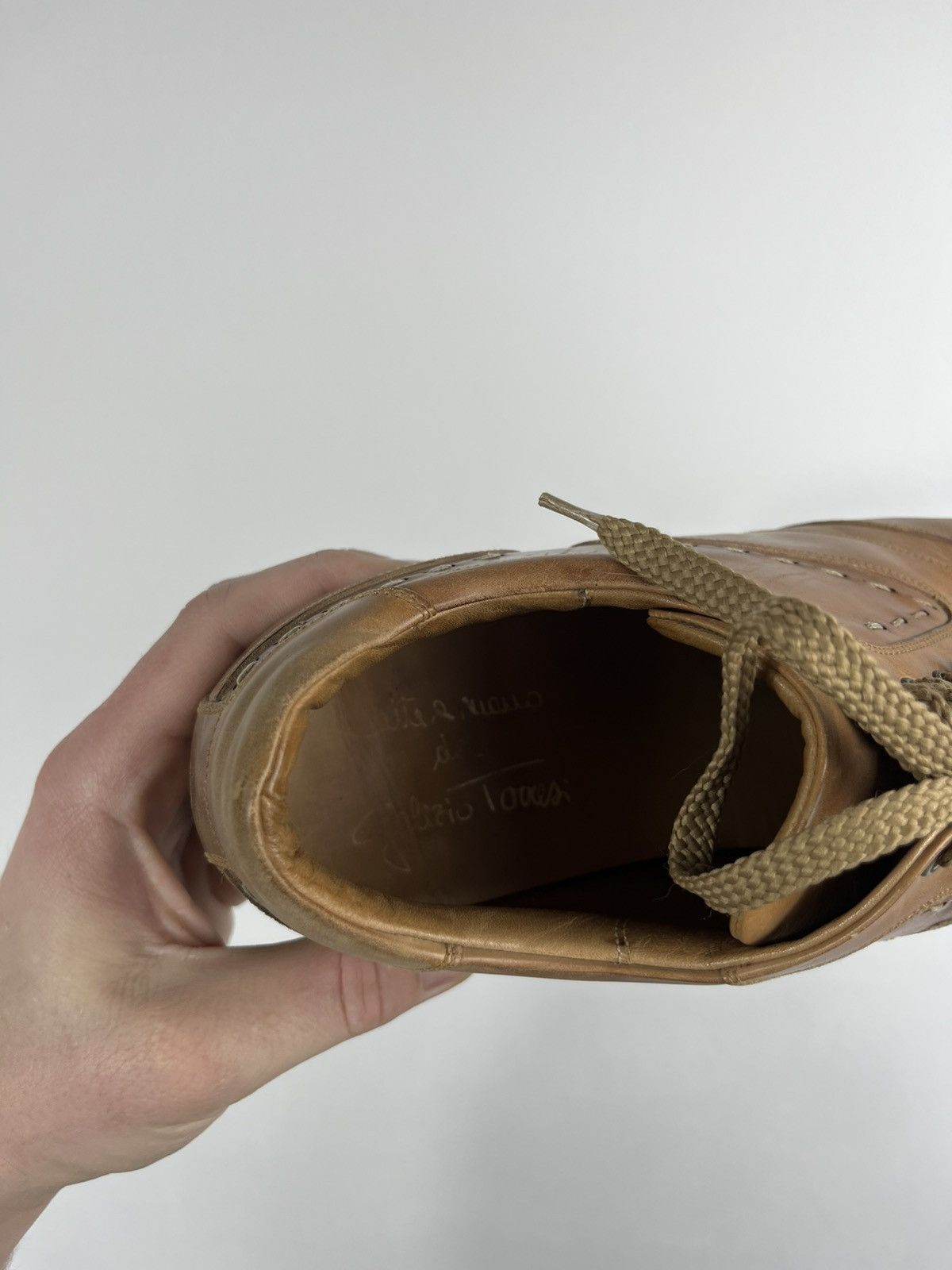 Leather Vintage Tan Leather Lace Up Shoes Hand Stitched Dress EU 42 Size US 9 / EU 42 - 15 Thumbnail