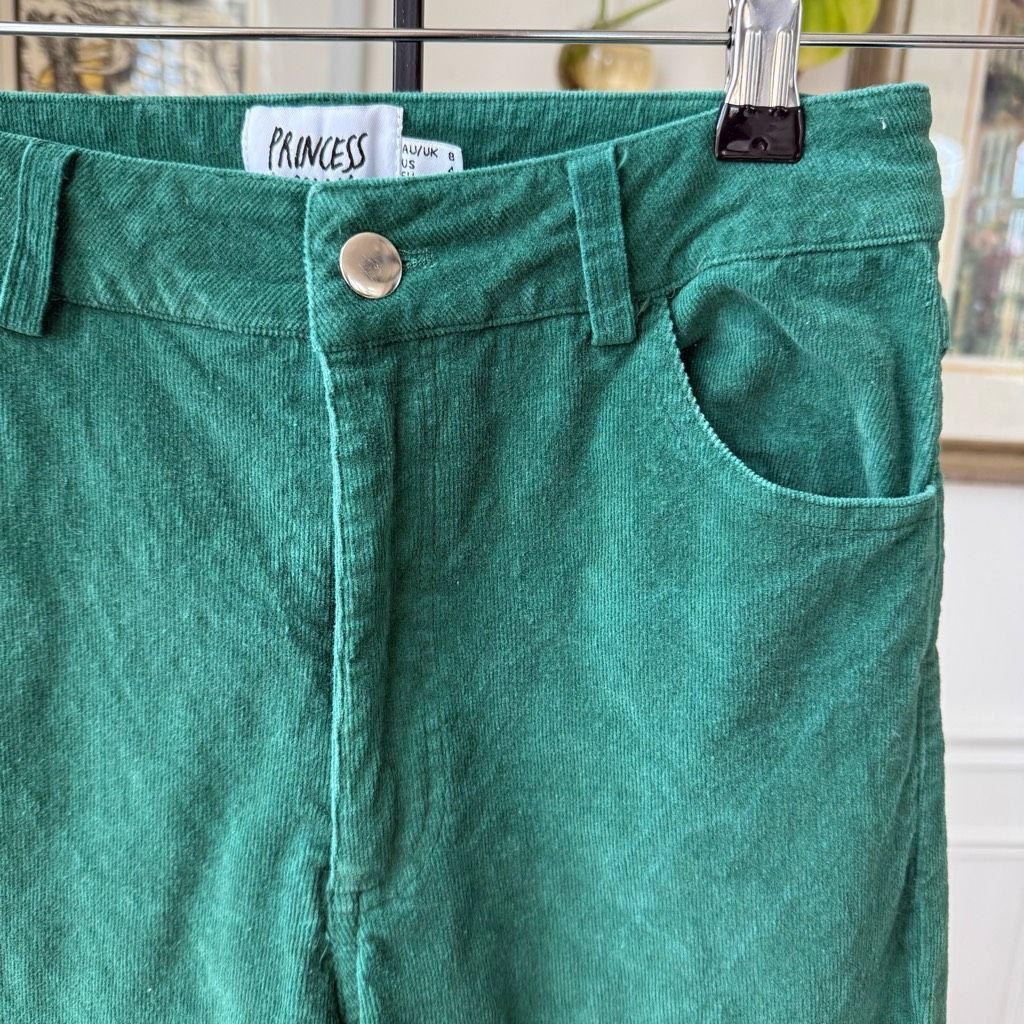 PRINCESS POLLY Princess Polly Nadia Fine Wale Corduroy Pants Green $66 4 Size 27" / US 4 / IT 40 - 2 Thumbnail