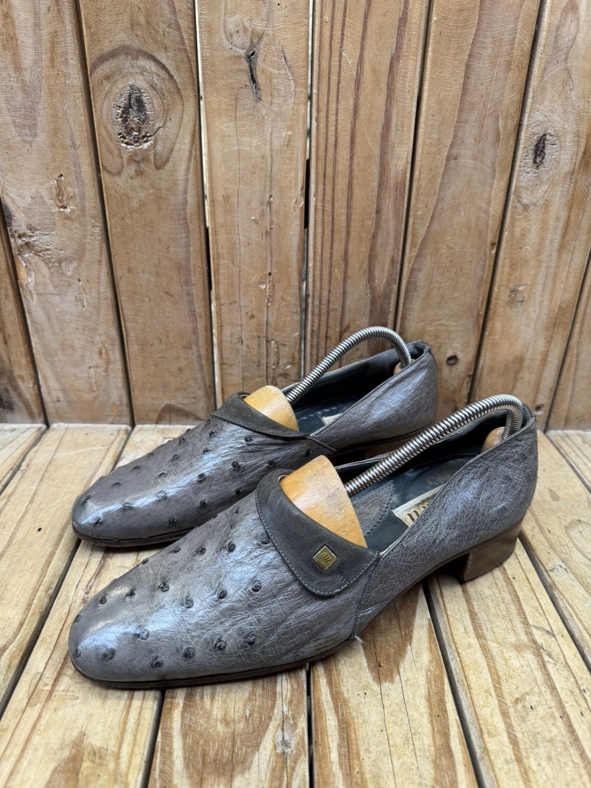 Mauri Vintage Mauri ostrich skin Men’s leather dress shoes UK 9.5M Size US 10 / EU 43 - 1 Thumbnail