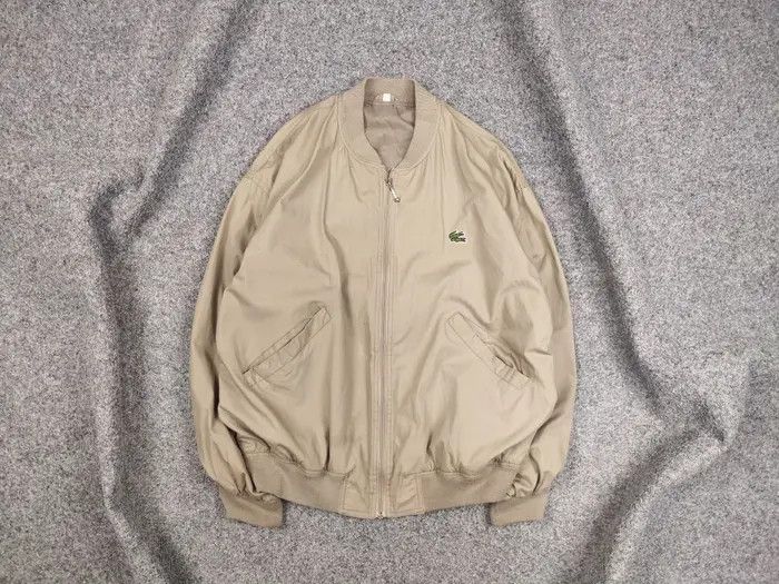 Lacoste Vintage 90's Lacoste custom double logo Beige Bomber Jacket Size US M / EU 48-50 / 2 - 1 Thumbnail