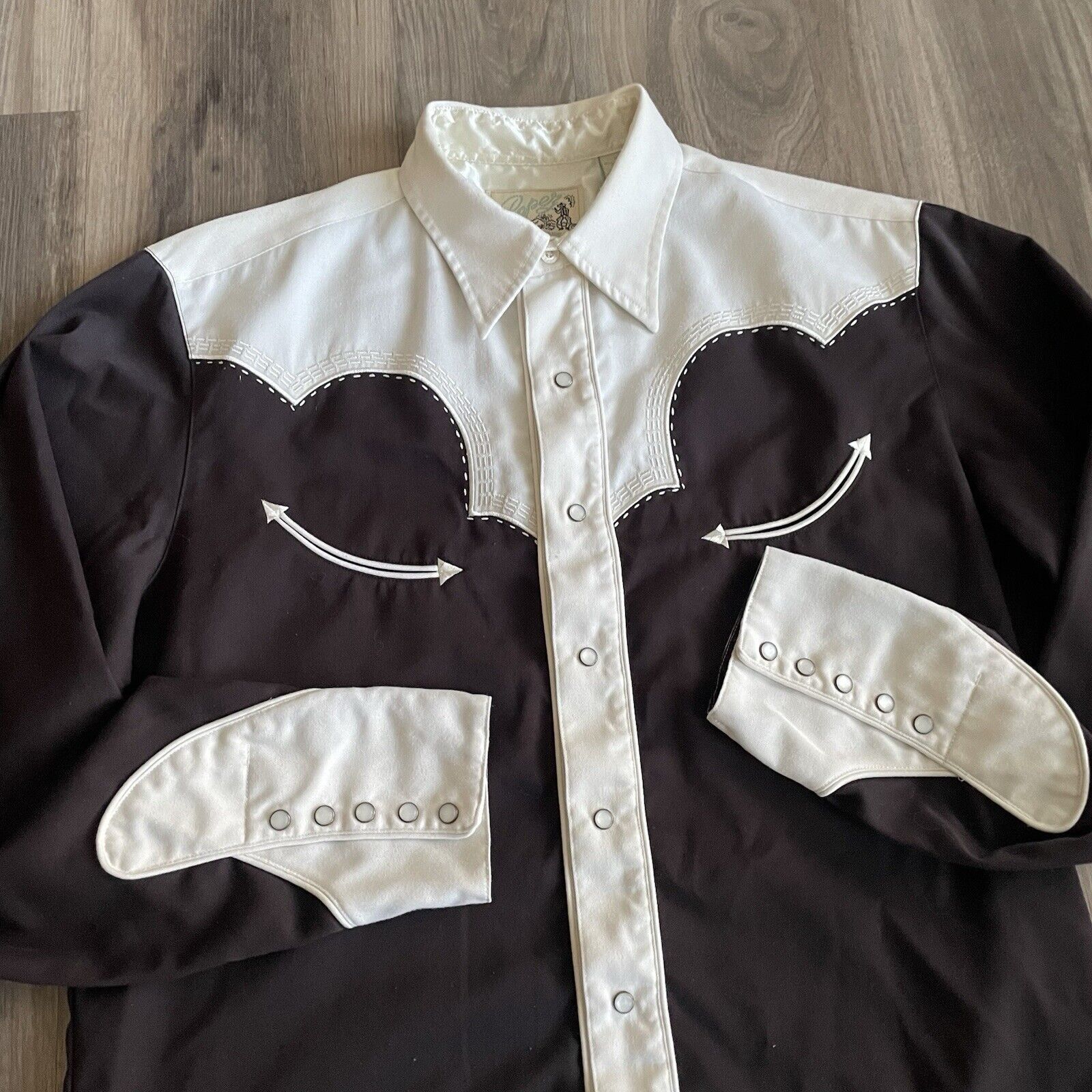 Roper Roper Western Shirt Mens Size M Black White Long Sleeve Size US M / EU 48-50 / 2 - 3 Thumbnail