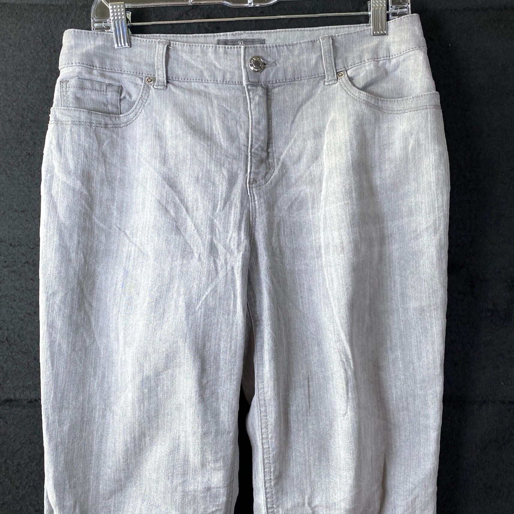 Vintage Chicos Womens Jeans Gray Mid Rise So Slimming Lifting Straight Stretch 1 Short Jeans Fit Regular 5-Pocket Denim Cotton Spandex Polyester Womens Mens? Size 25" / US 0 / IT 36 - 2 Thumbnail