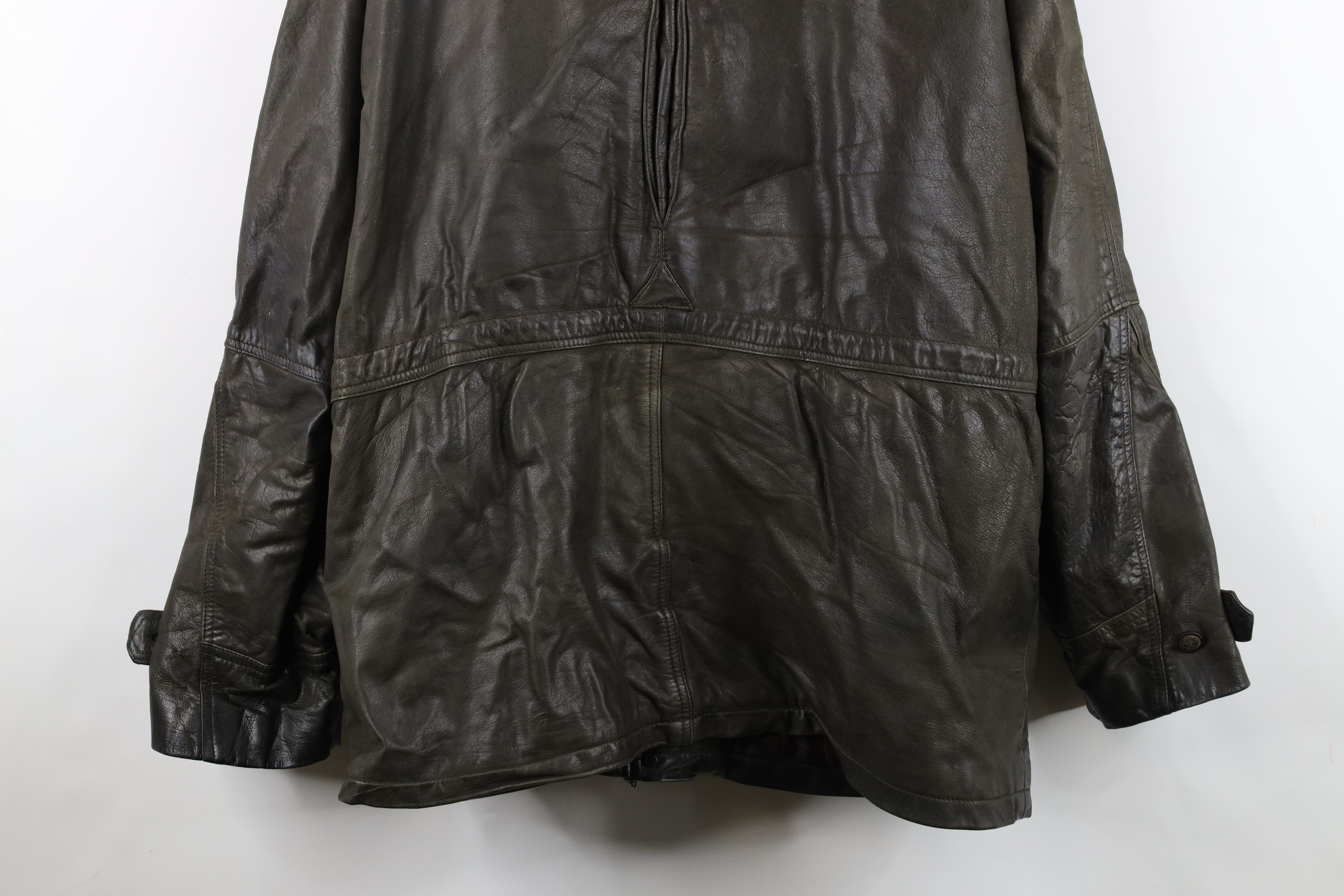 Vintage Vintage 90s Streetwear Lined Leather Chore Barn Jacket Size US XXL / EU 58 / 5 - 17 Thumbnail
