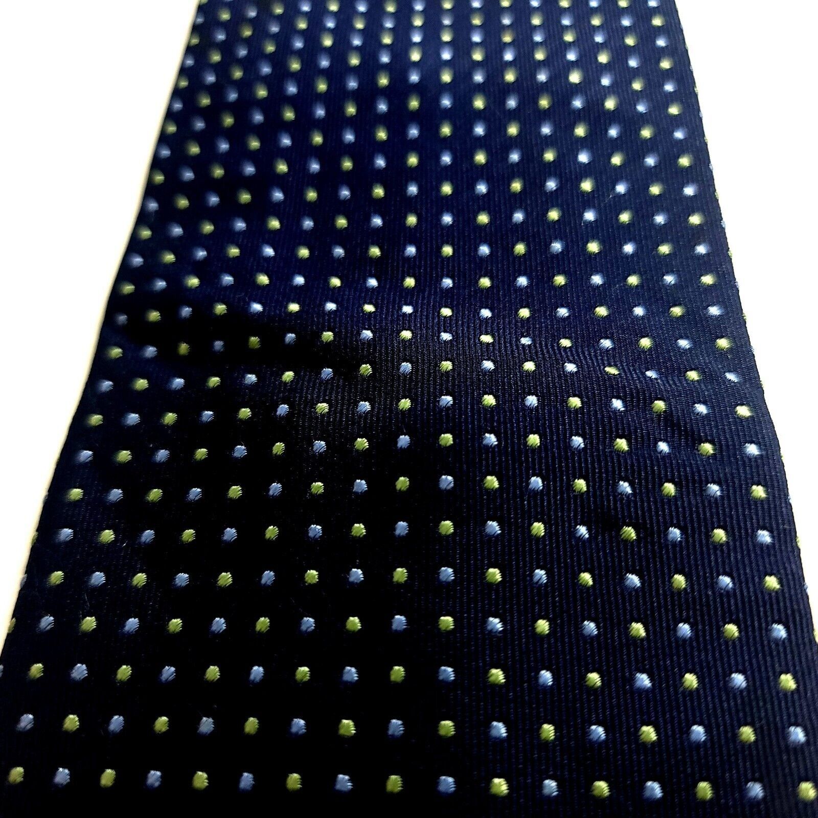 Chaps Chaps Woven Blue Green Polka Dot Silk Tie Size ONE SIZE - 2 Thumbnail