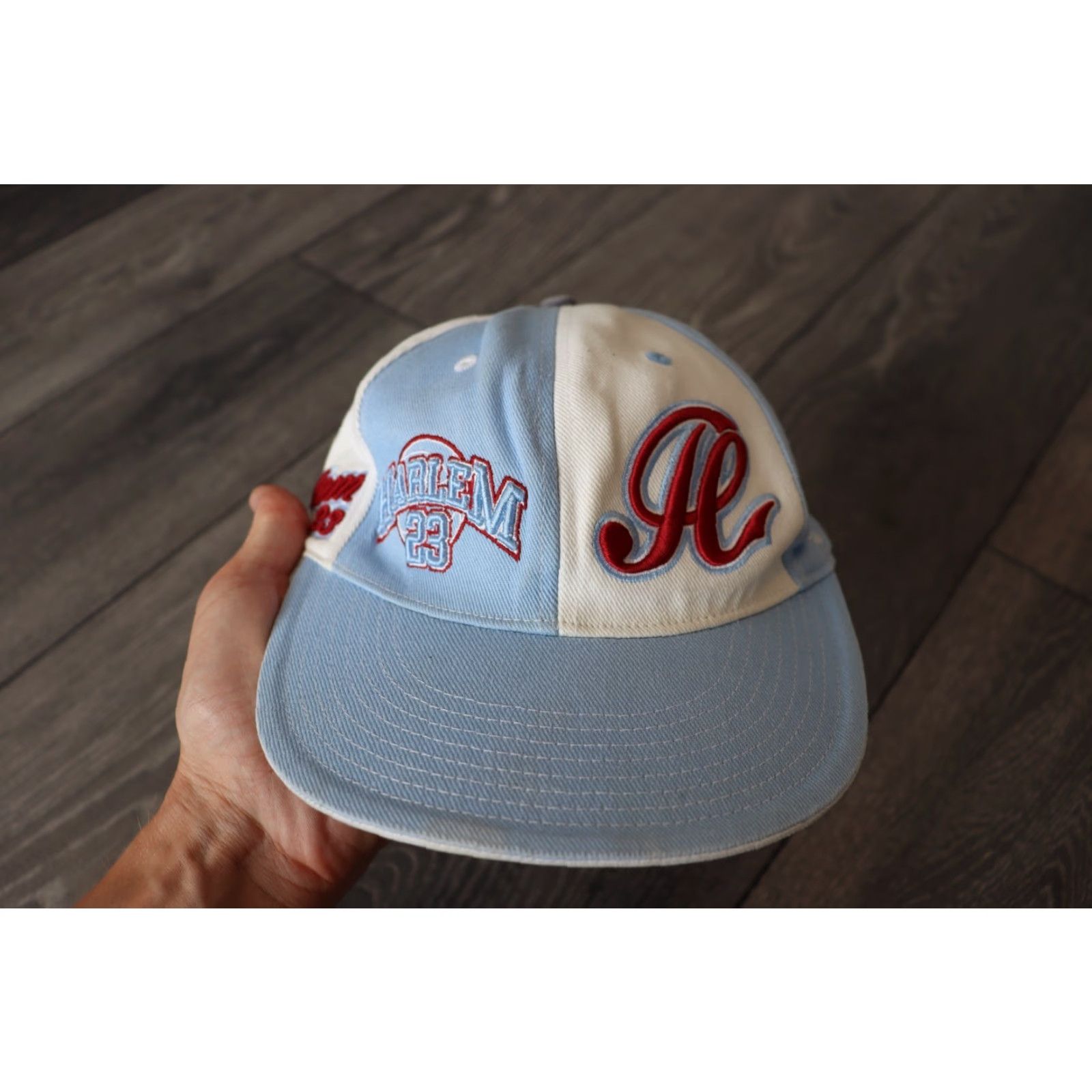 Vintage VINTAGE Harlem 23 Allstars Hat Blue White Bone NYC Fitted Baseball Cap Size 7 1/8 Men Baseball Cap Mens Size ONE SIZE - 2 Thumbnail