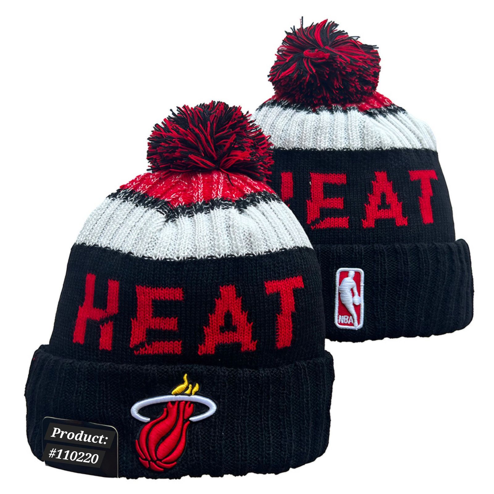 Other NWT Miami Heat Sports Knit Pom Beanie Fleece Lined Size ONE SIZE - 1 Thumbnail