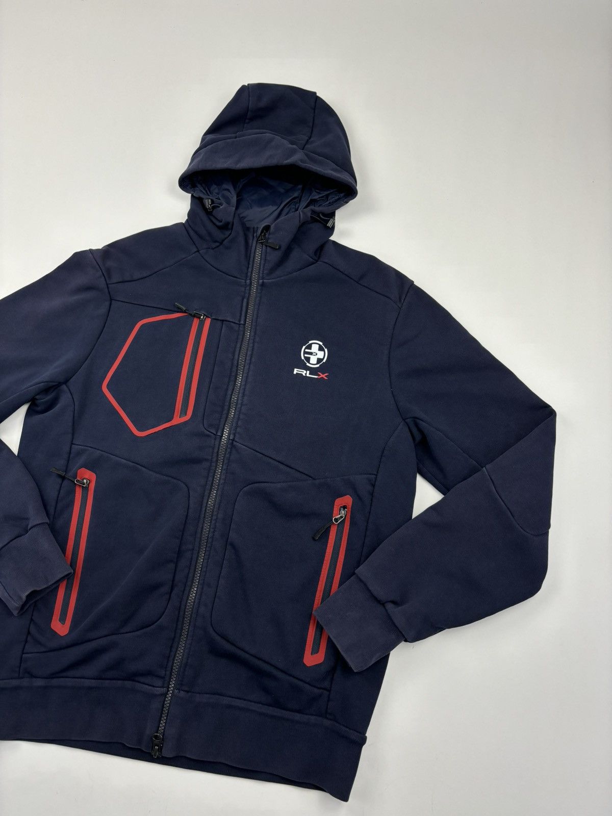 RLX Ralph Lauren × Vintage Navy Polo RLX Sport Ralph Lauren Tech Hoodie Size US M / EU 48-50 / 2 - 2 Thumbnail