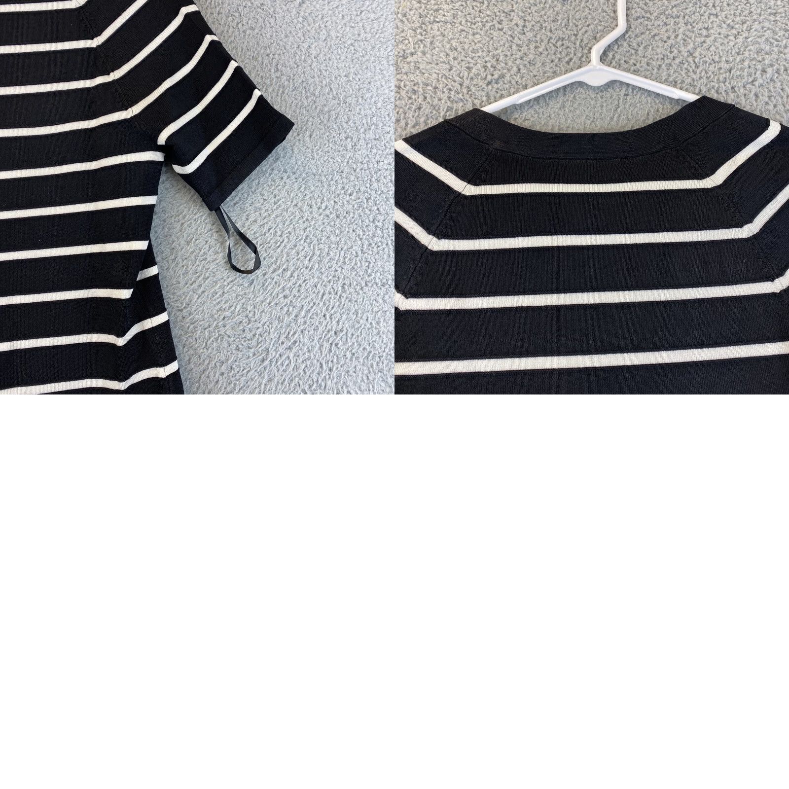 White House Black Market White House Black Market Blouse Shirt Women M Black Short Sleeve Collared Geometric Pattern Vintage No Size M / US 6-8 / IT 42-44 - 8 Thumbnail