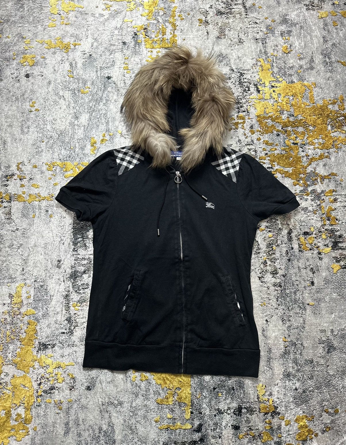 Burberry × Burberry Prorsum × Luxury Burberry Fur Zip Hoodie Short 