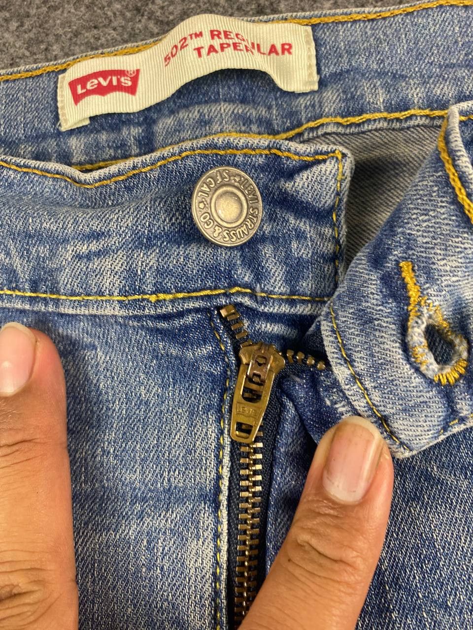 Levi's levis 502 regular taper denim nice design Size US 33 - 11 Thumbnail