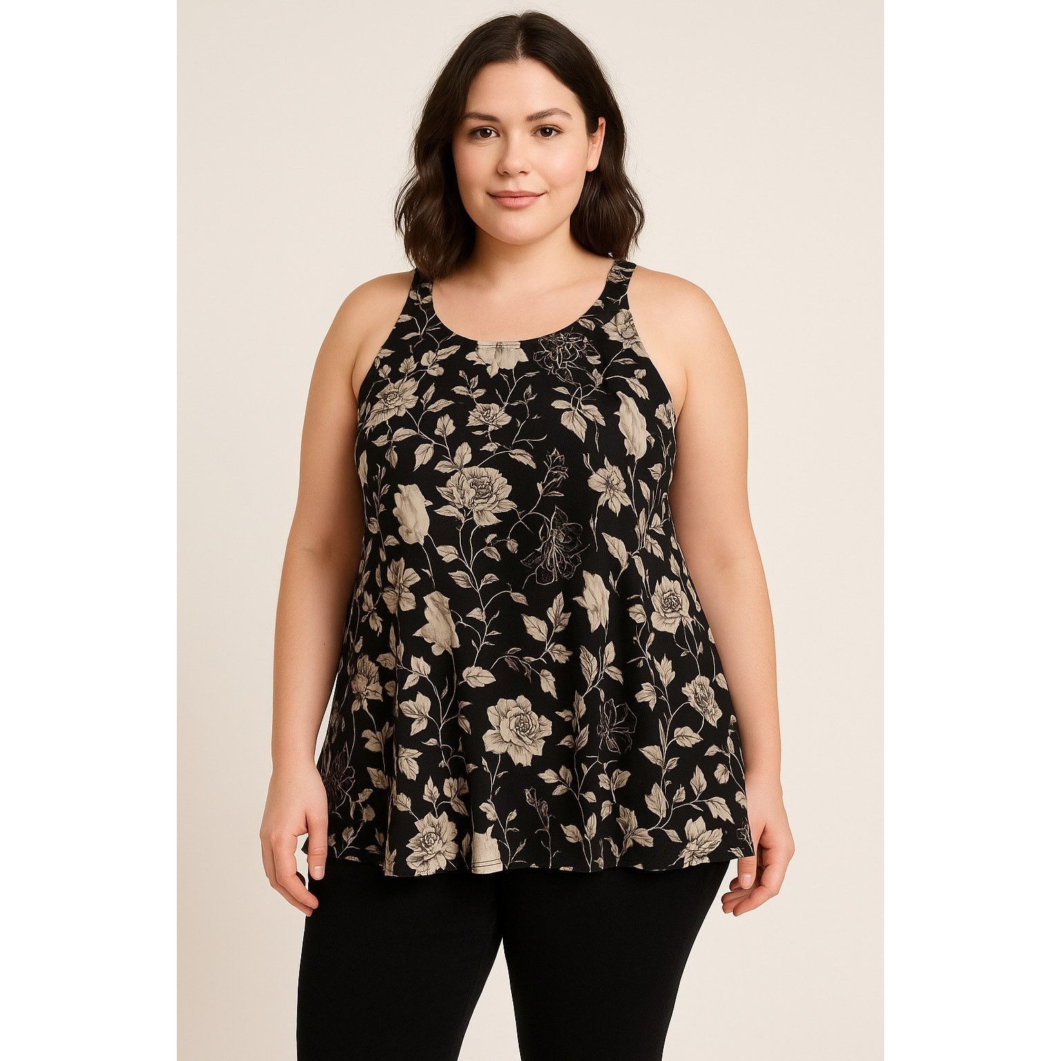 Other Floral Halter Tank Black White Sleeveless Top INC XL Size XL / US 12-14 / IT 48-50 - 1 Thumbnail