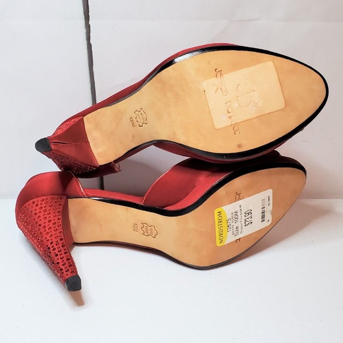 Designer Jessica Bennett Jeanie Satin Embellished Stiletto Heels 10 Size US 10 / IT 40 - 9 Thumbnail