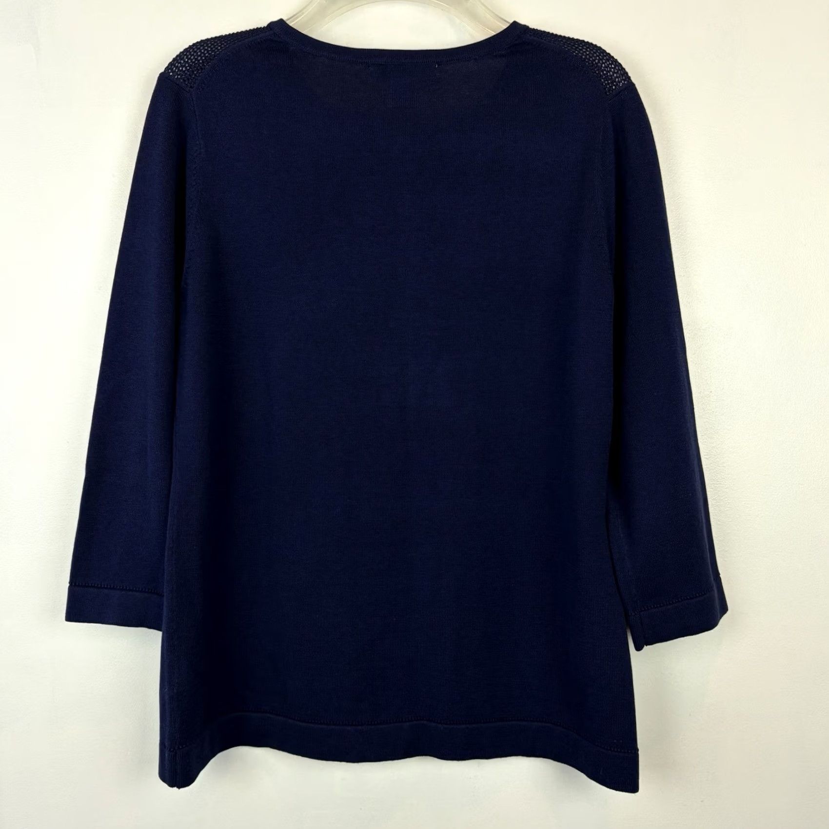 Coldwater Creek VINTAGE Coldwater Creek Silk Cotton 2 Pc Cardigan Sweater Twin Set Women Small Navy Blue Cardigan Sweater Womens Socks? Size S / US 4 / IT 40 - 3 Thumbnail