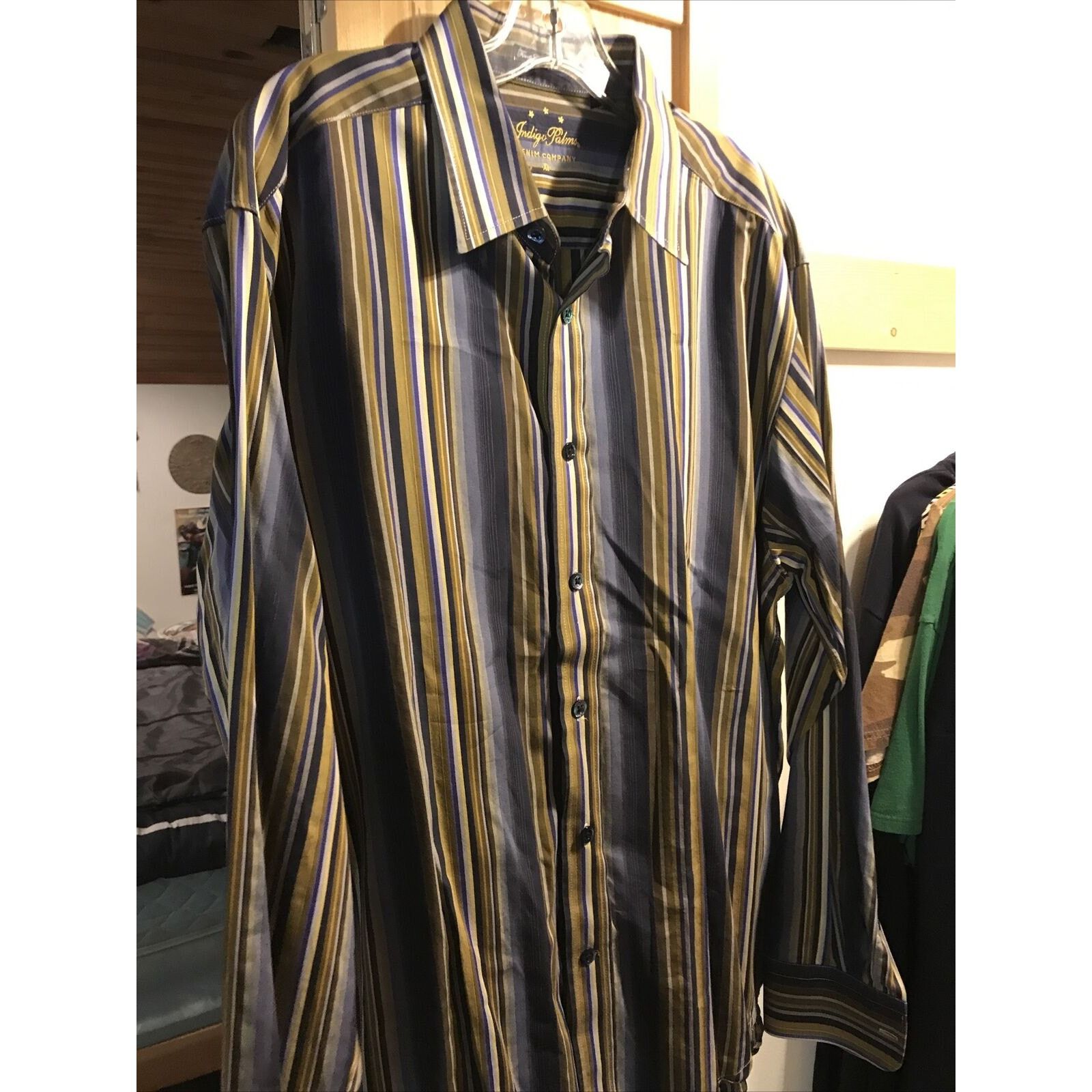 Indigo Palms Indigo Palms Denim Co Men’s XL Gold Button Down Cotton Shirt Size US XL / EU 56 / 4 - 4 Thumbnail