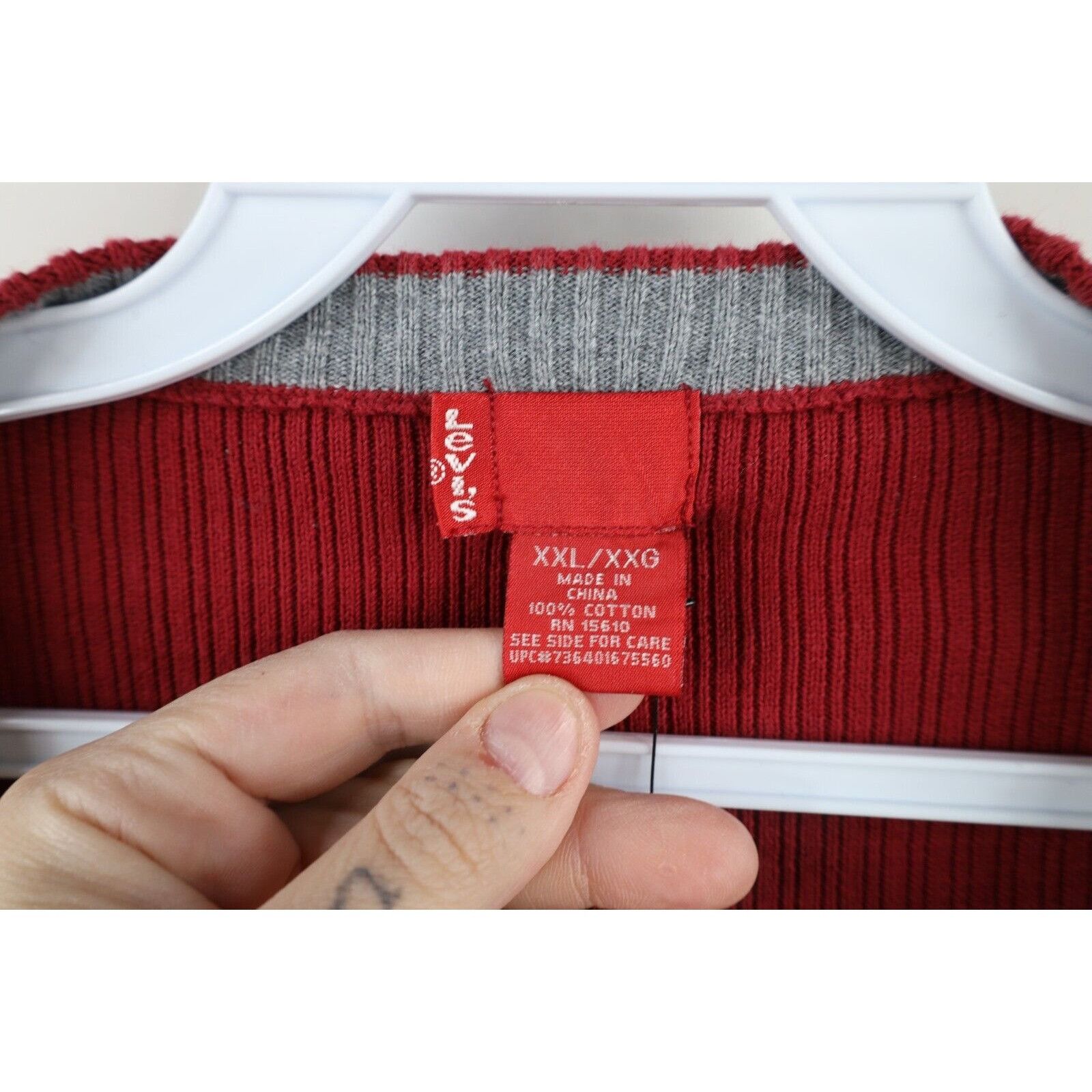Levi's × Vintage Deadstock Vintage Y2K 2003 Levis Blank Ribbed Knit Sweater Size US XXL / EU 58 / 5 - 4 Thumbnail