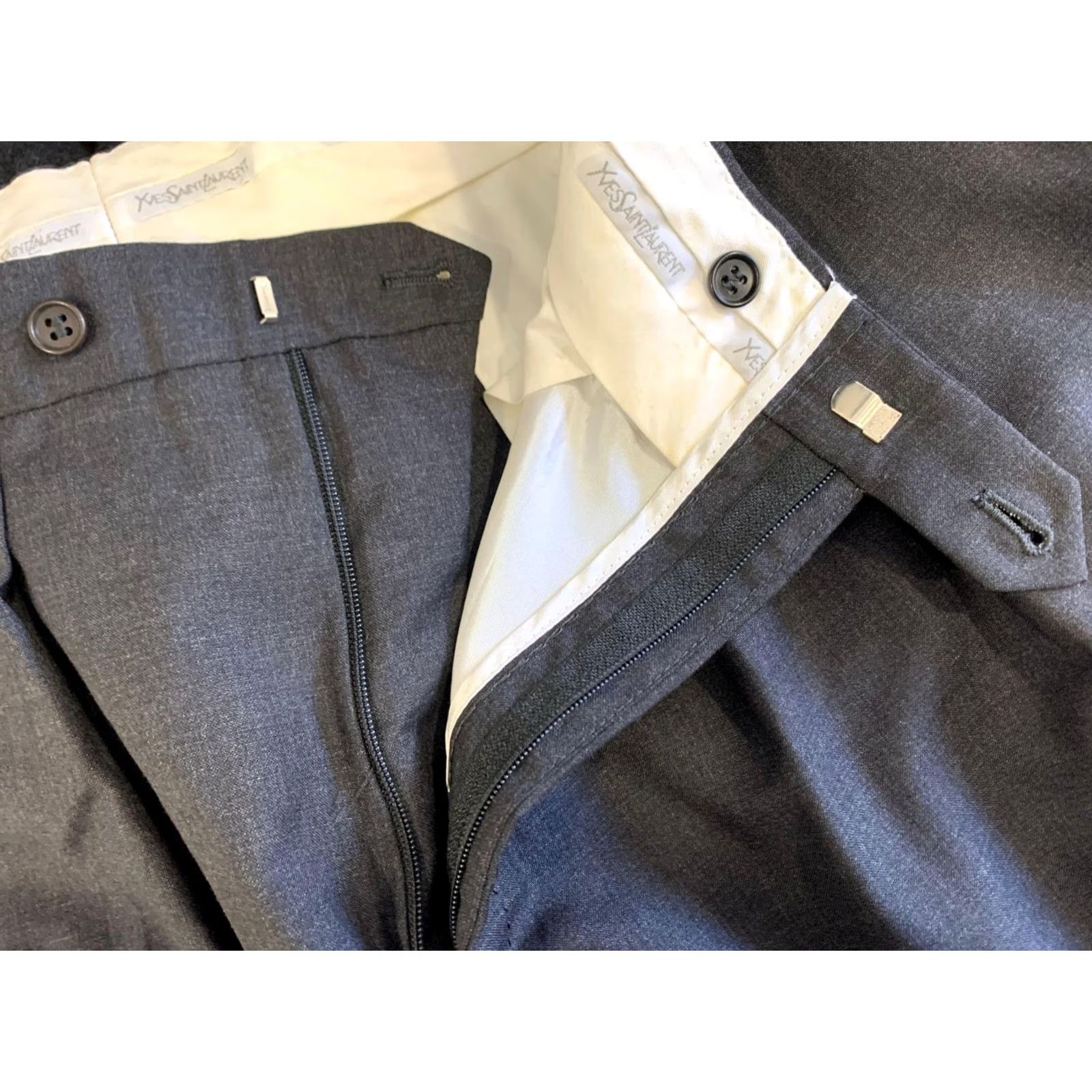 Yves Saint Laurent VINTAGE Yves Saint Laurent Men’s Pleated Dress Trousers Pants Black EU 52 / US 38W XL Inseam 37in Mens Jeans? Size US 38 / EU 54 - 5 Thumbnail