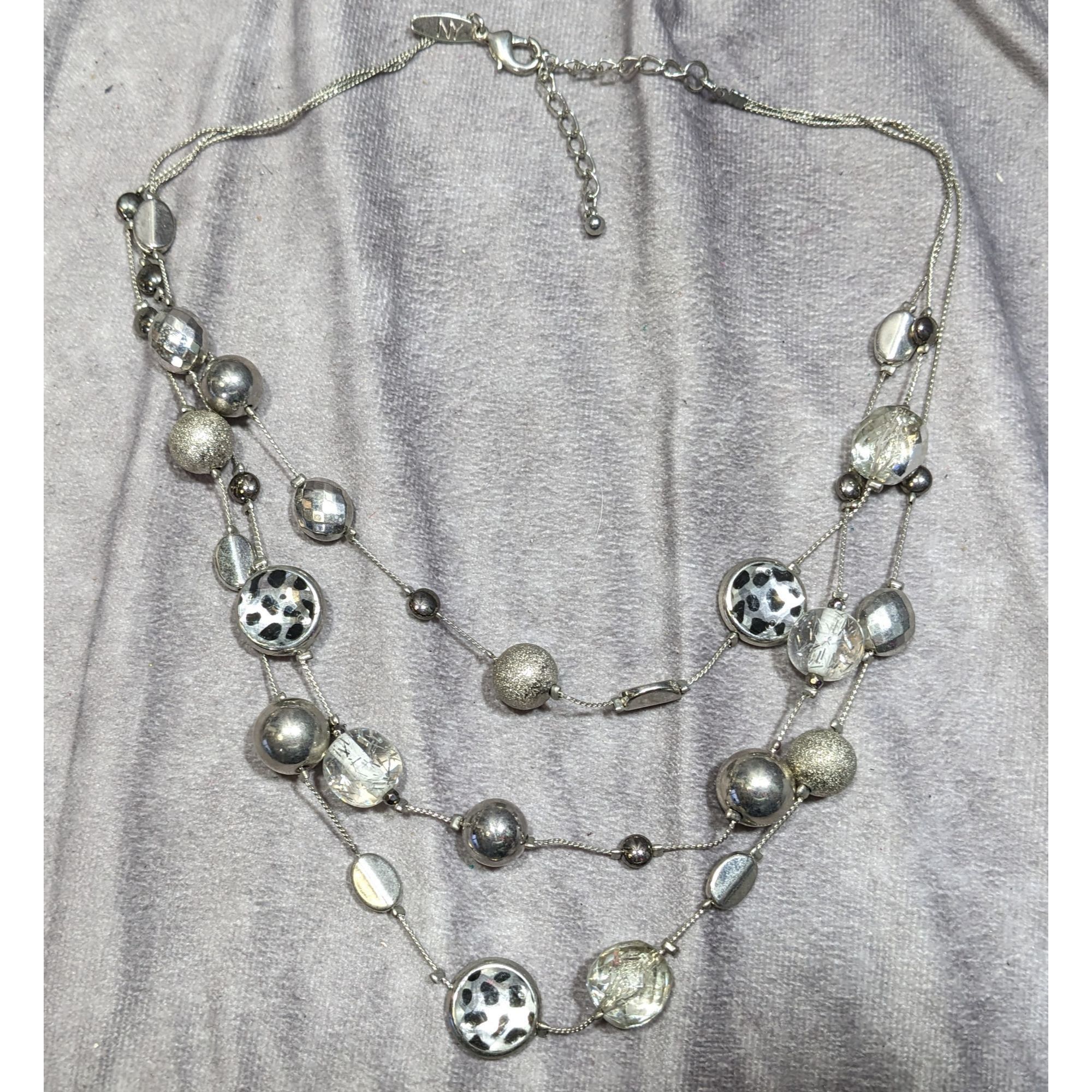 Other NY Collection Y2K Animal Print Layered Silver-Tone Necklace Size ONE SIZE - 9 Thumbnail